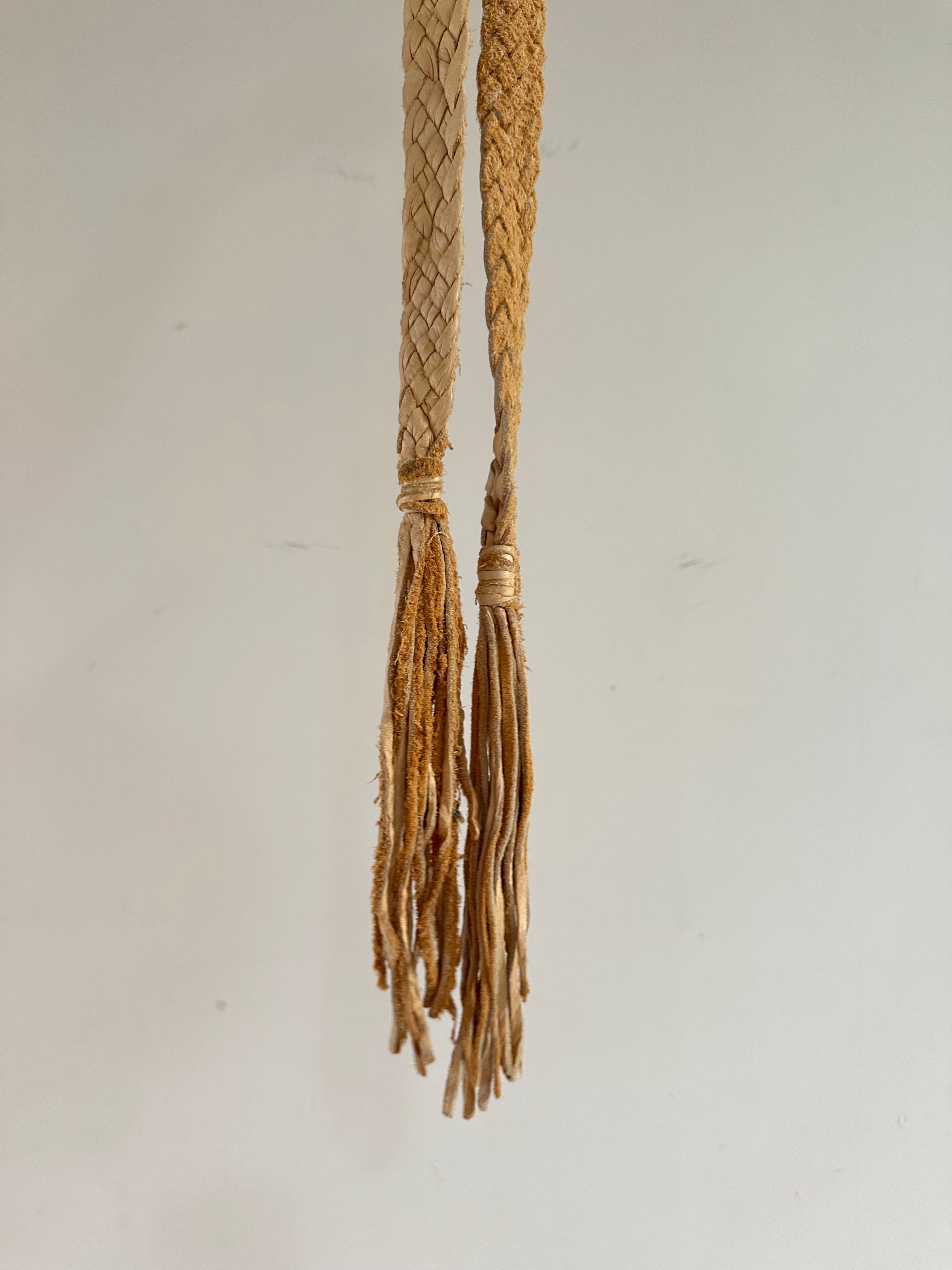 Buttery Soft Leather Tie Belt with Fringe