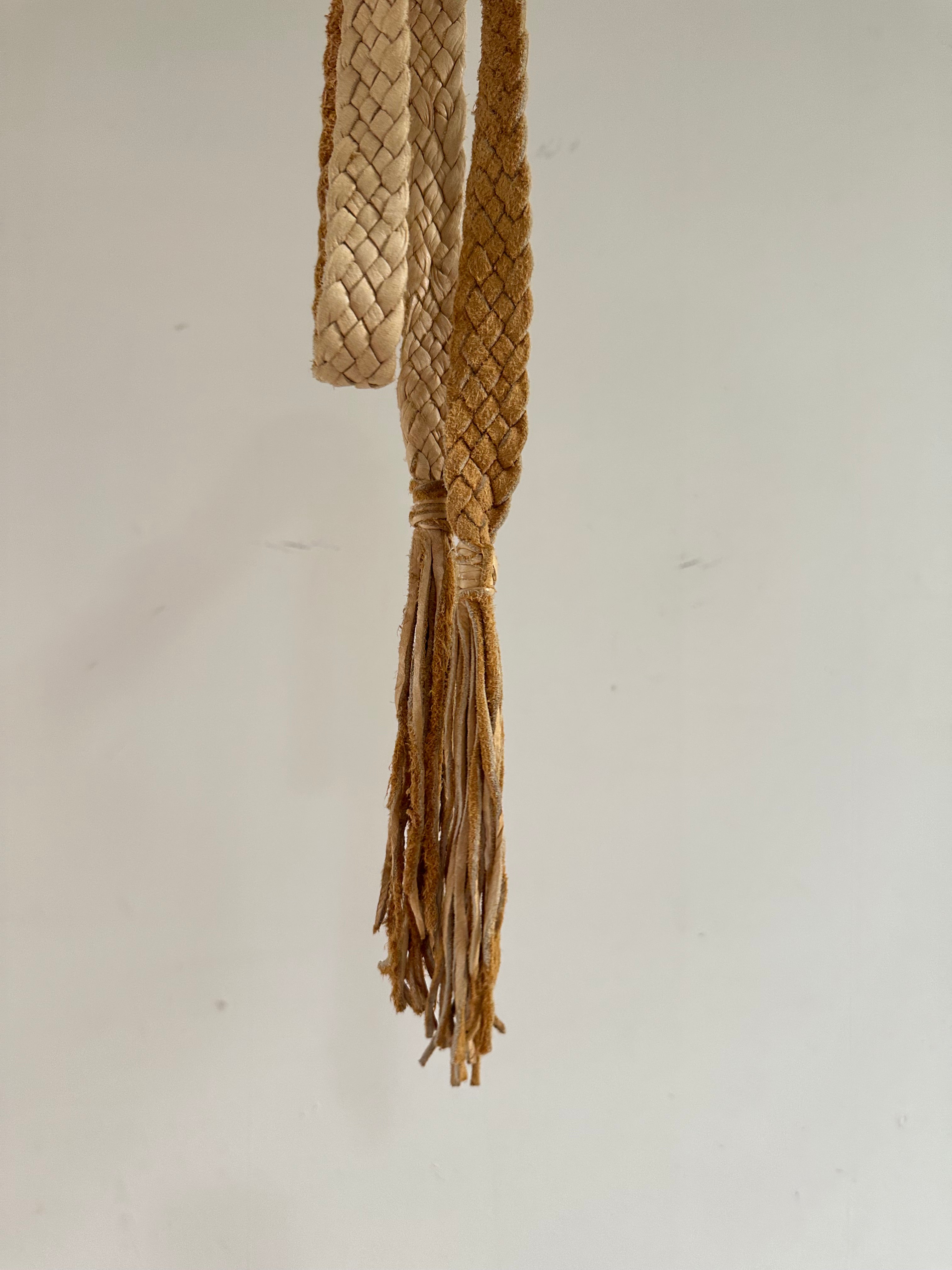 Buttery Soft Leather Tie Belt with Fringe