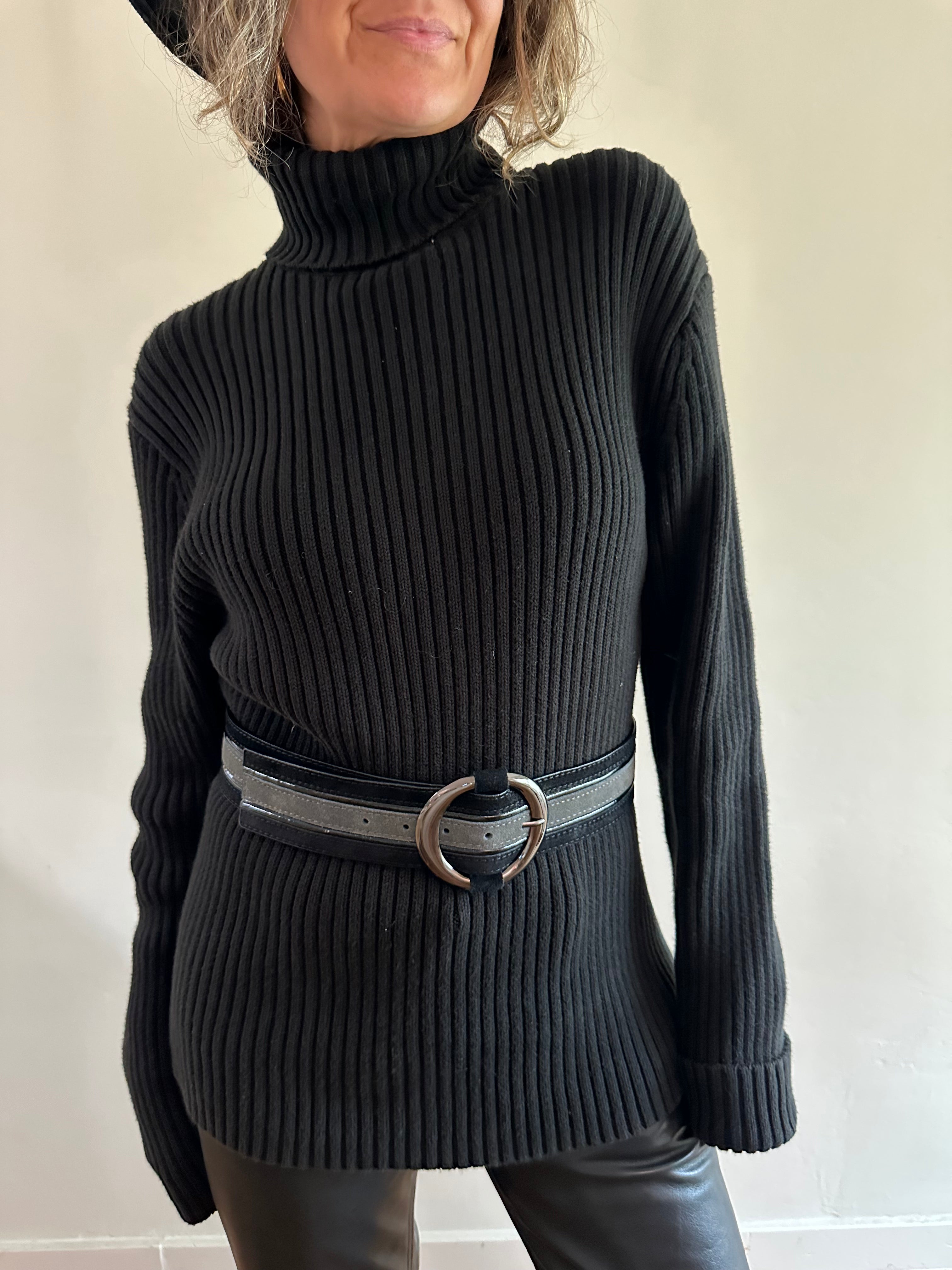 Ribbed Cotton Turtleneck Knit