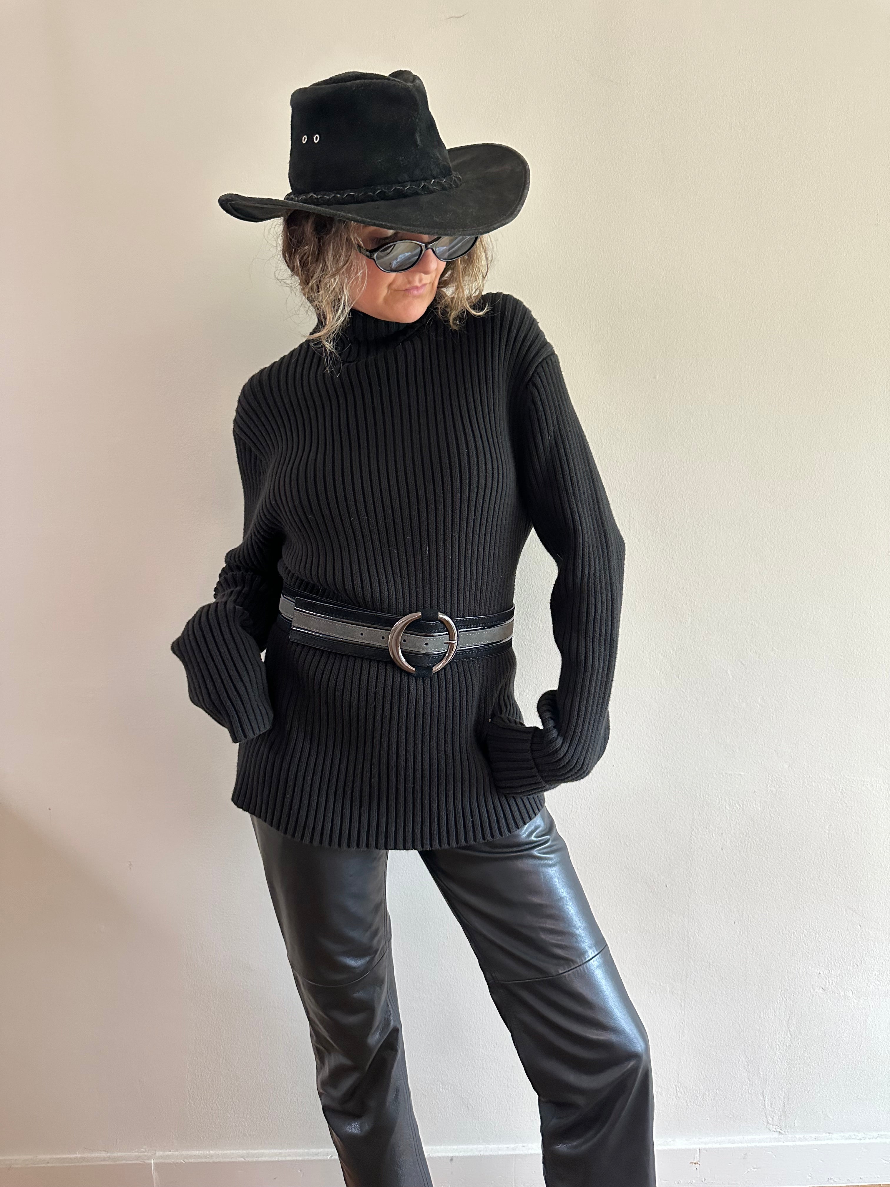 Ribbed Cotton Turtleneck Knit