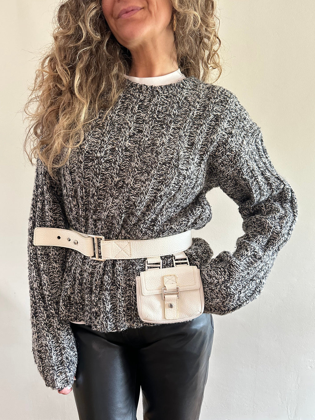 Marled Ribbed Knit Sweater