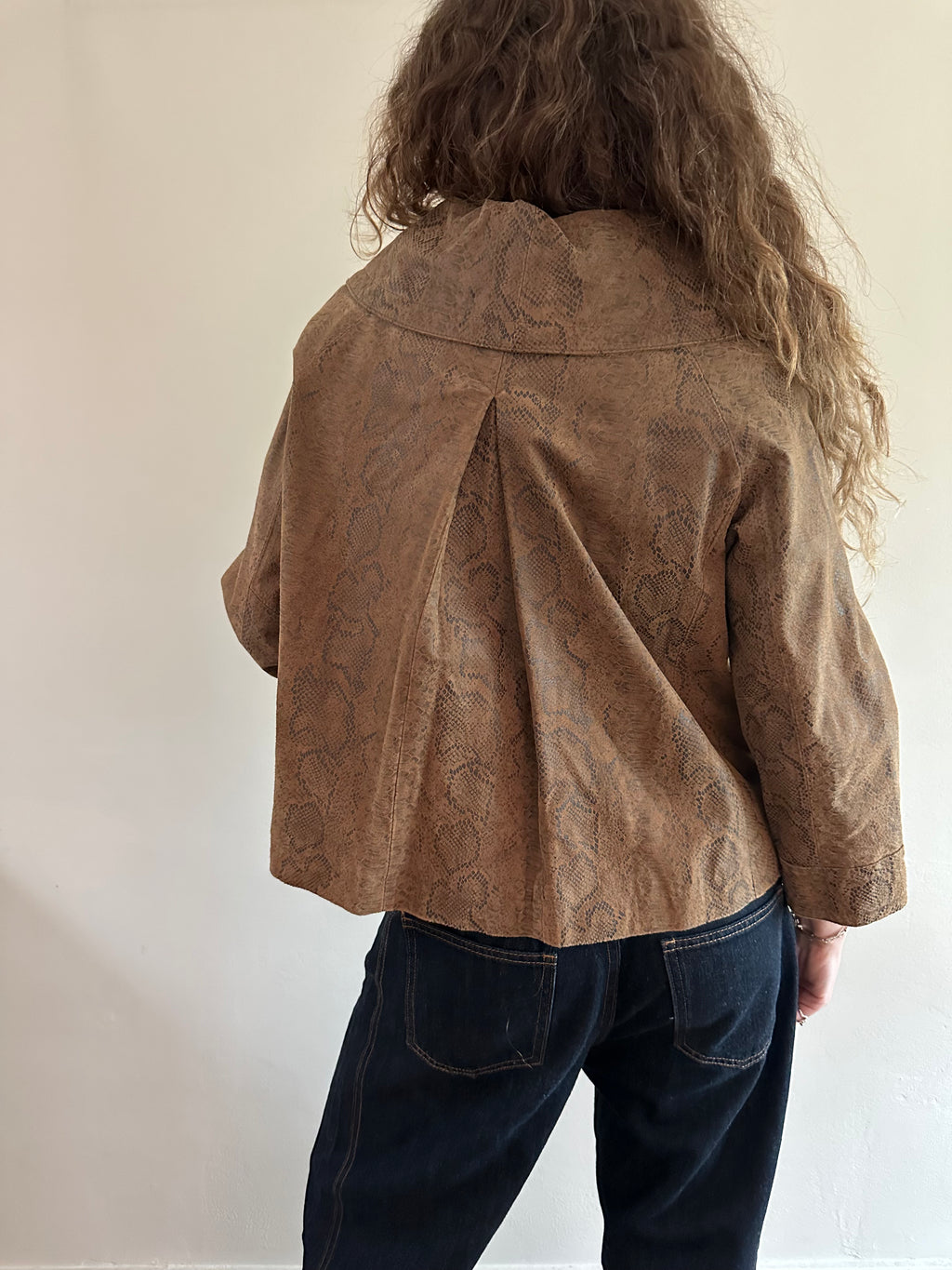 Deadstock Snake Print Leather Jacket