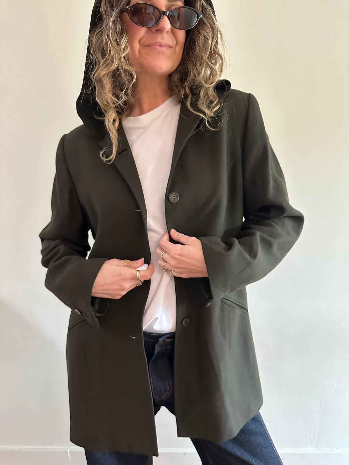 Forest Green Hooded Blazer