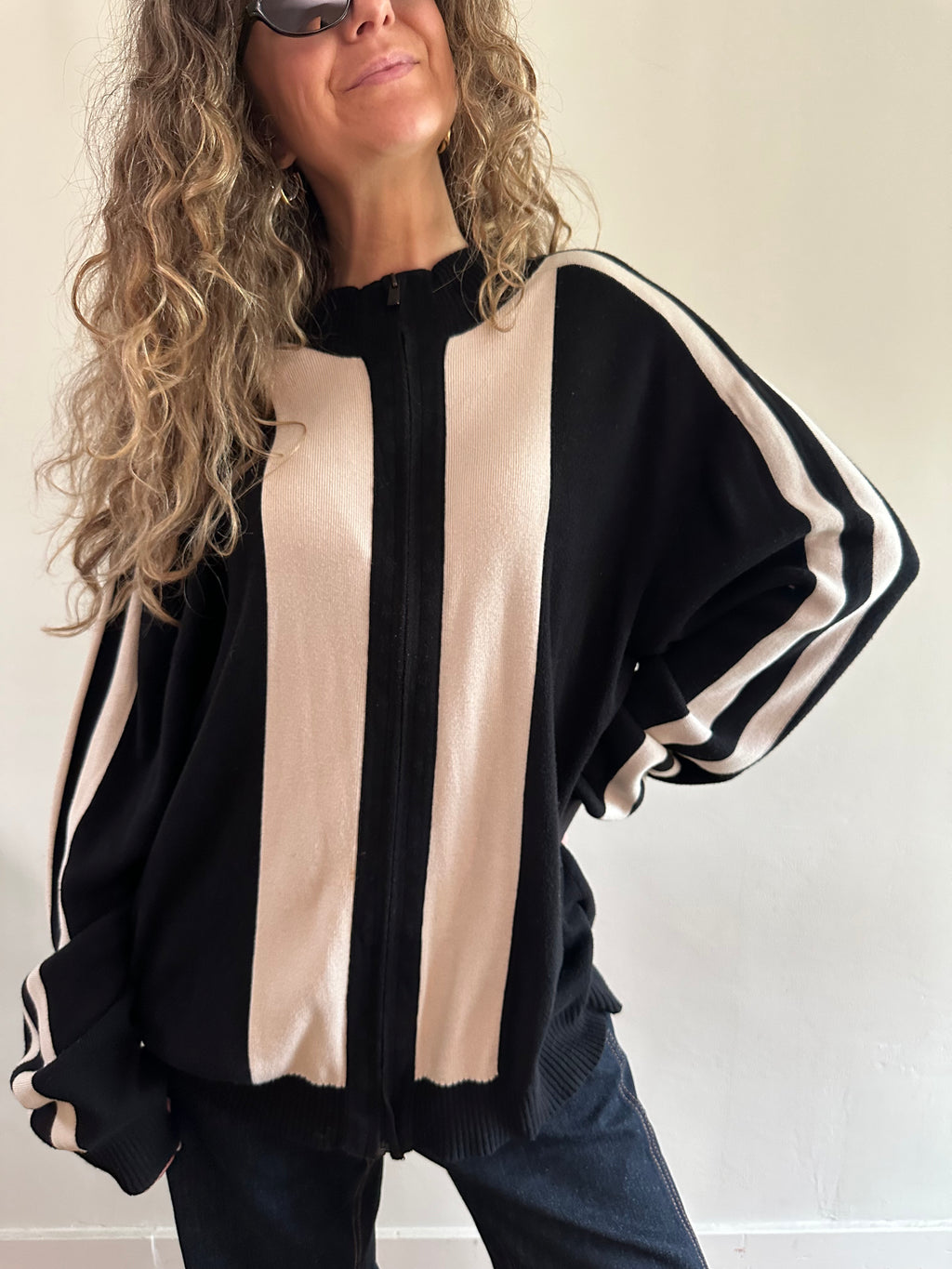 Perry Ellis Zip-Up Mock Neck Knit