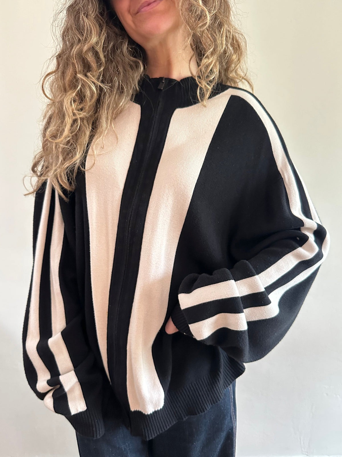 Perry Ellis Zip-Up Mock Neck Knit