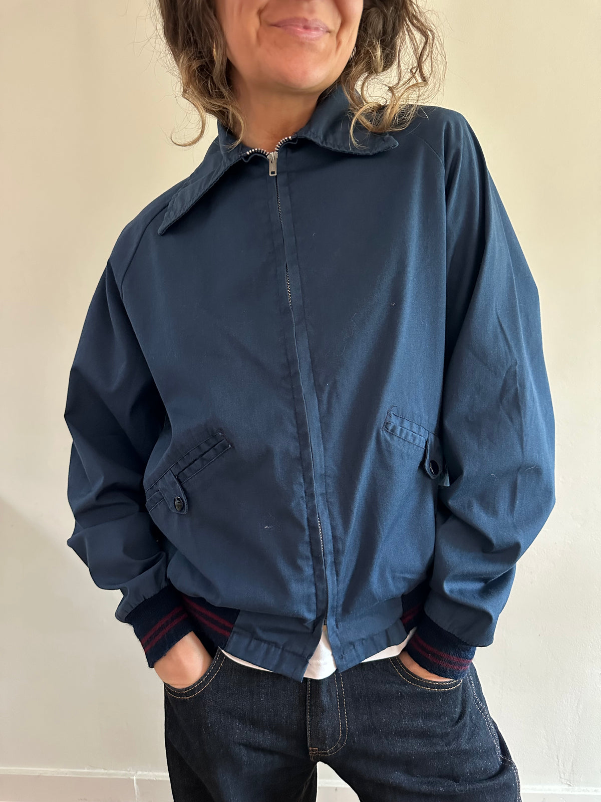 70s Navy Zip Jacket