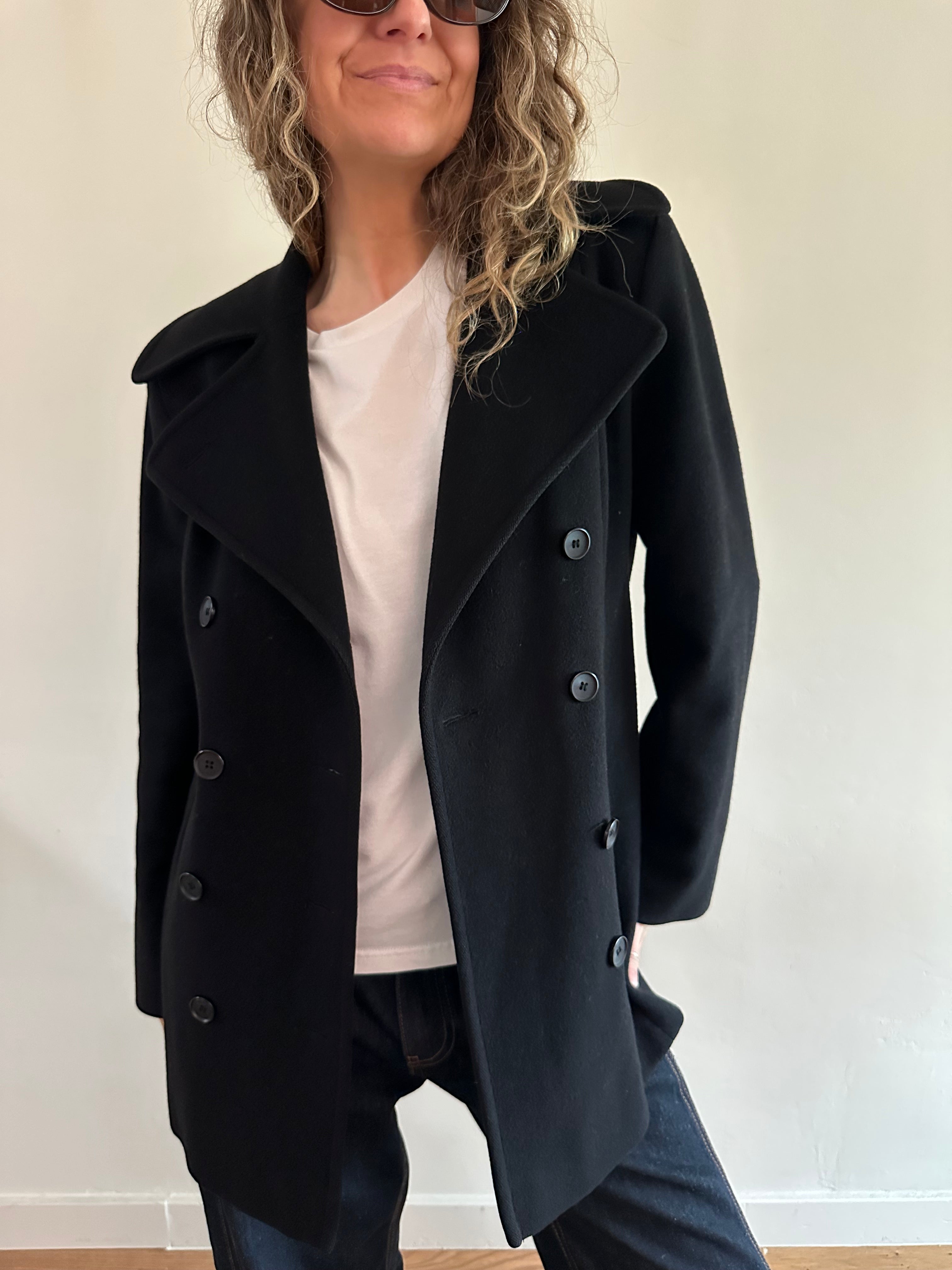 Black Wool Peacoat