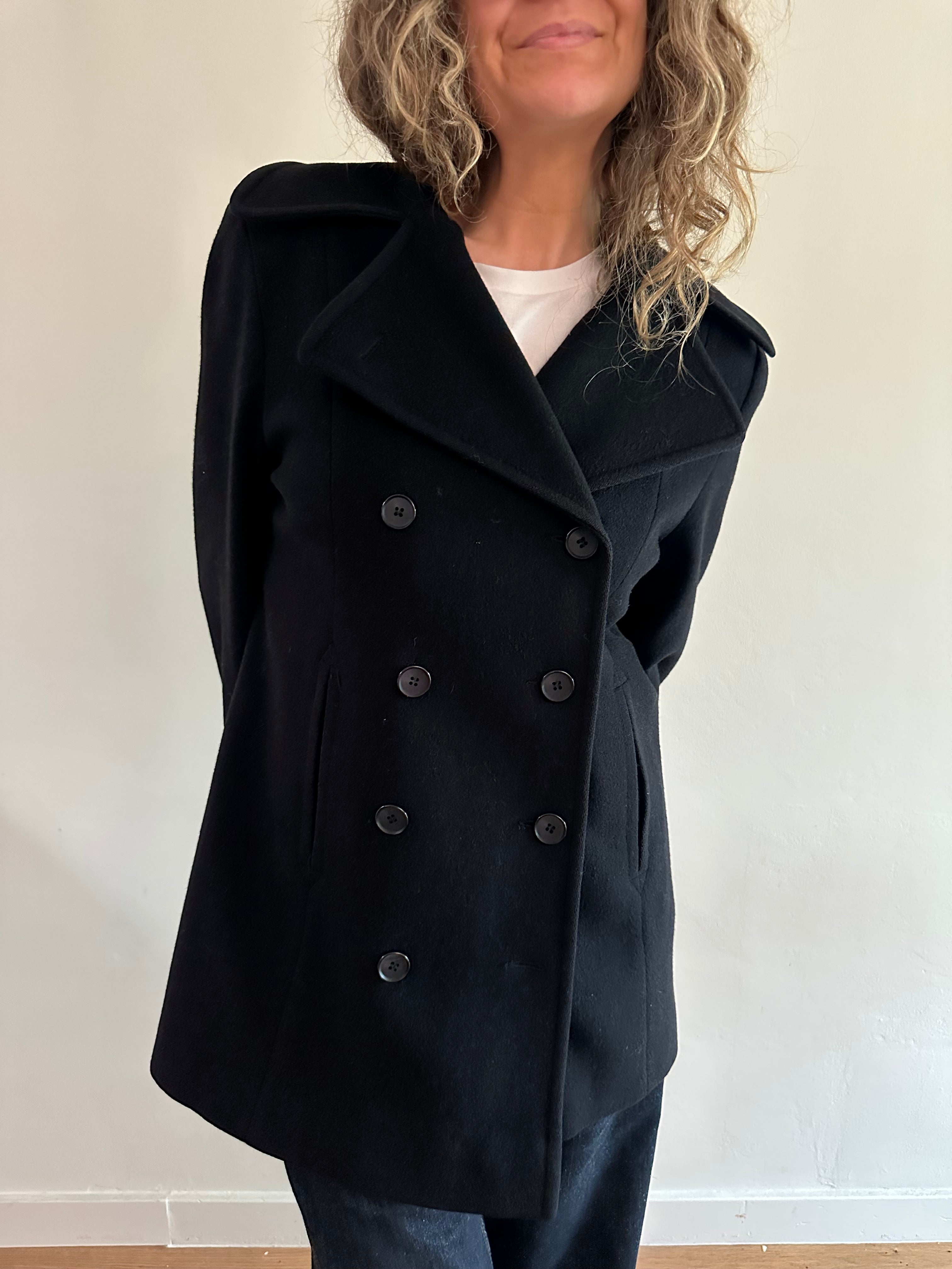 Black Wool Peacoat