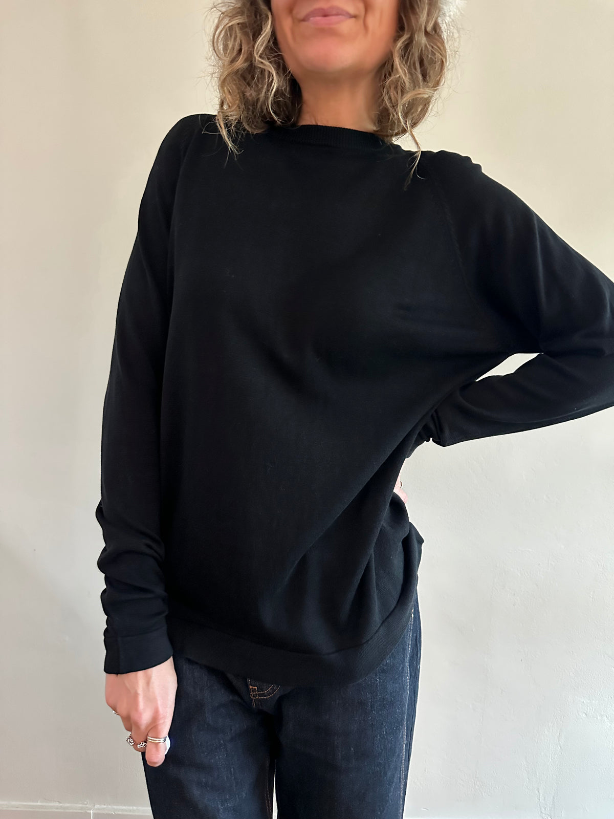 Perry Ellis Black Knit Top