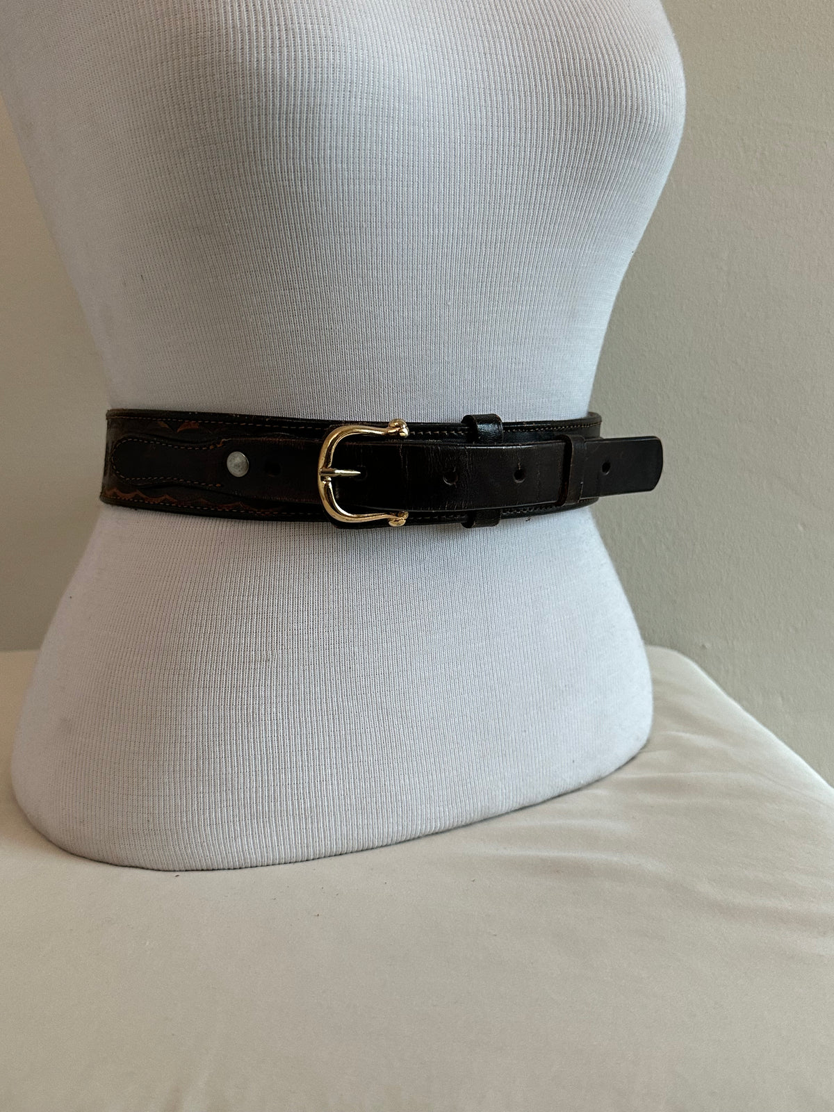 Chocolate Leather Harness Belt