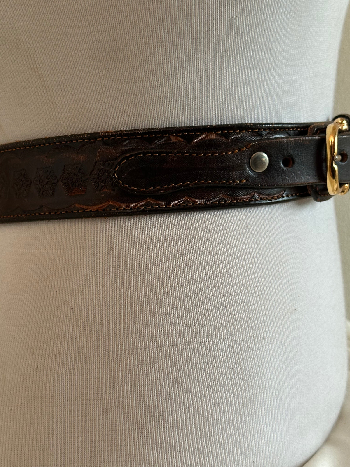Chocolate Leather Harness Belt