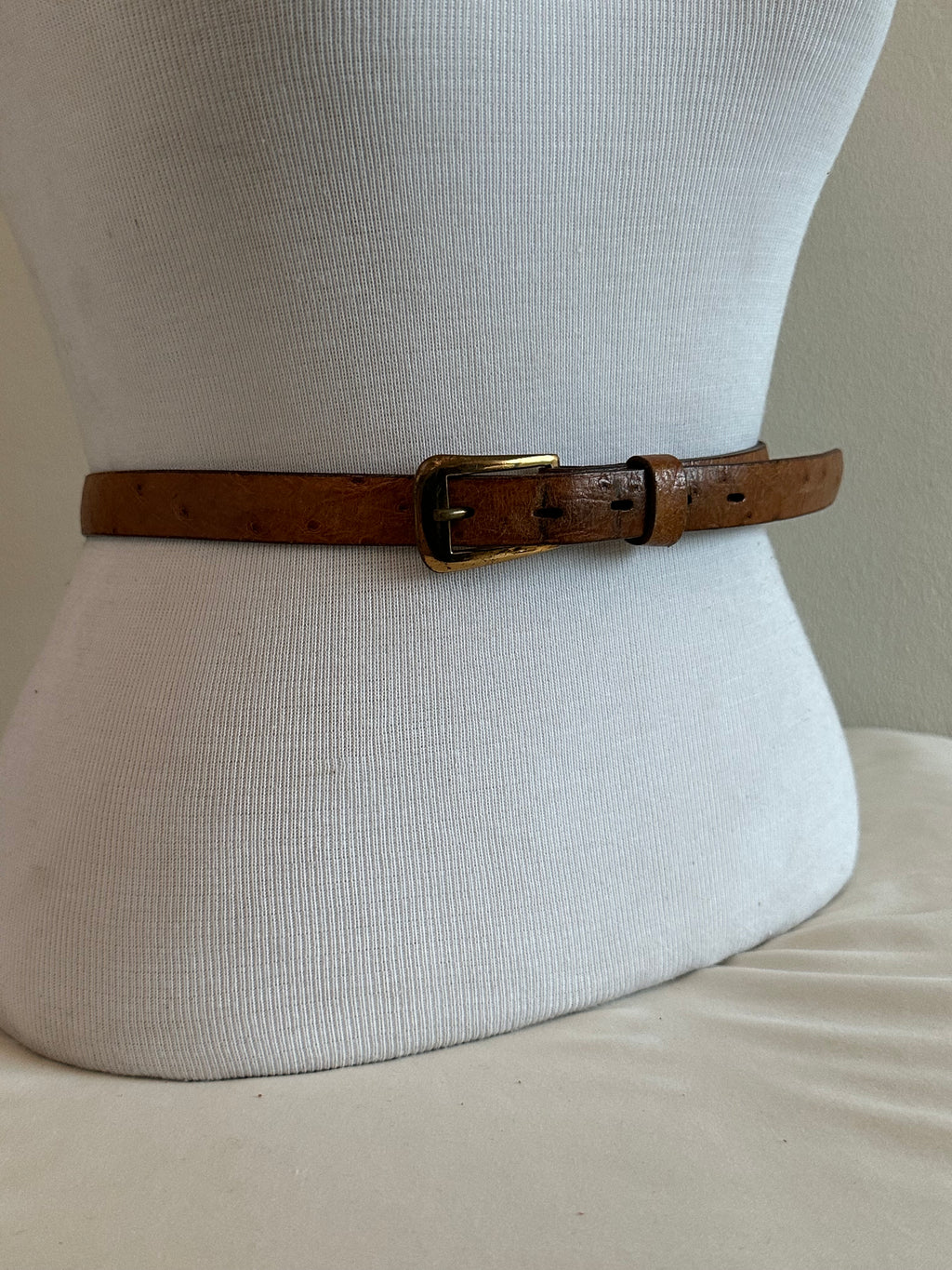 Pioneer Ostrich on Cowhide Leather Belt
