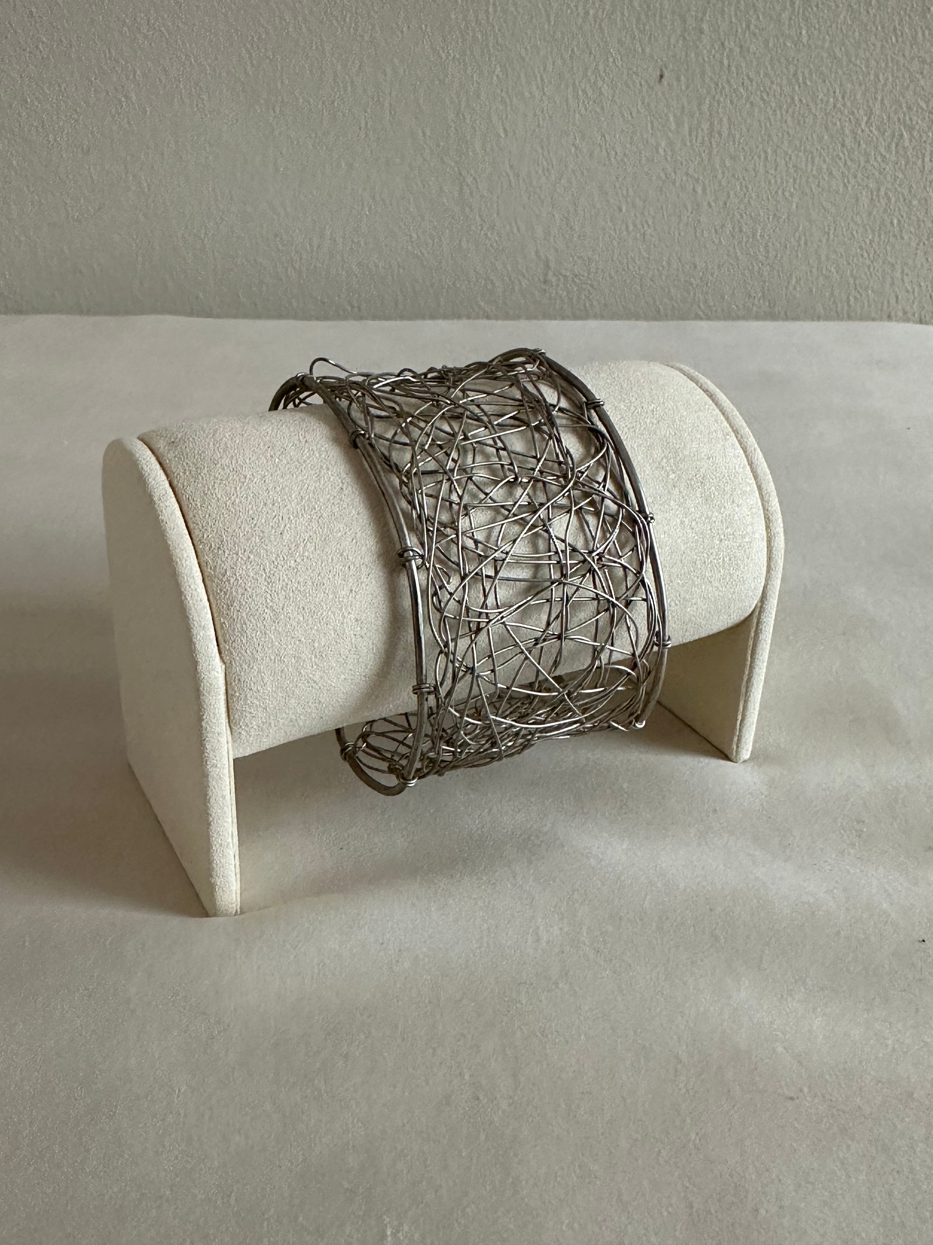 Abstract Wire Mesh Cuff Bracelet