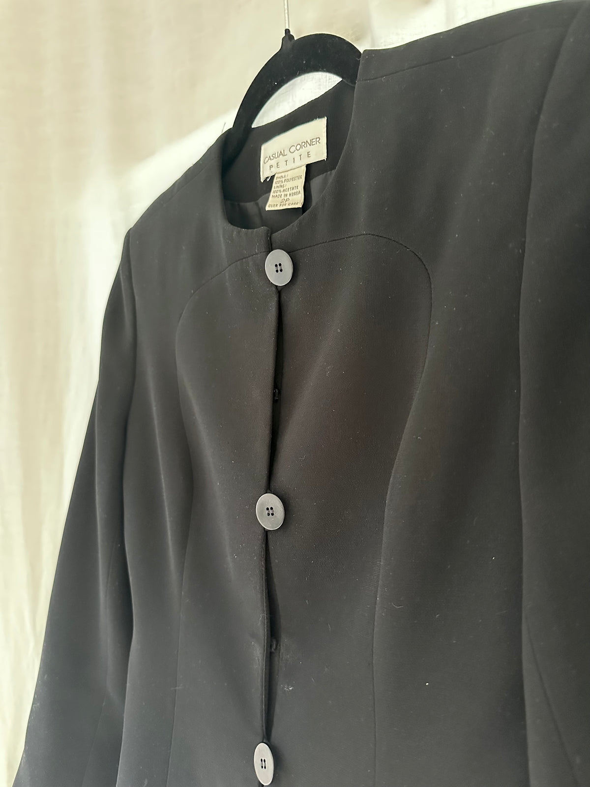 Black Tailored Button Jacket