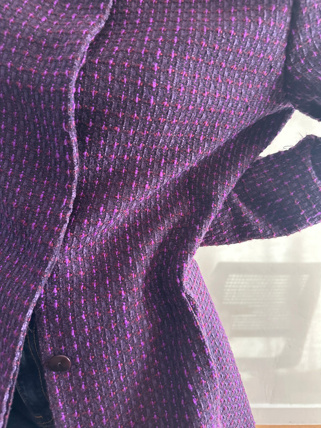 Dana Buchman Purple Tweed Longline Jacket