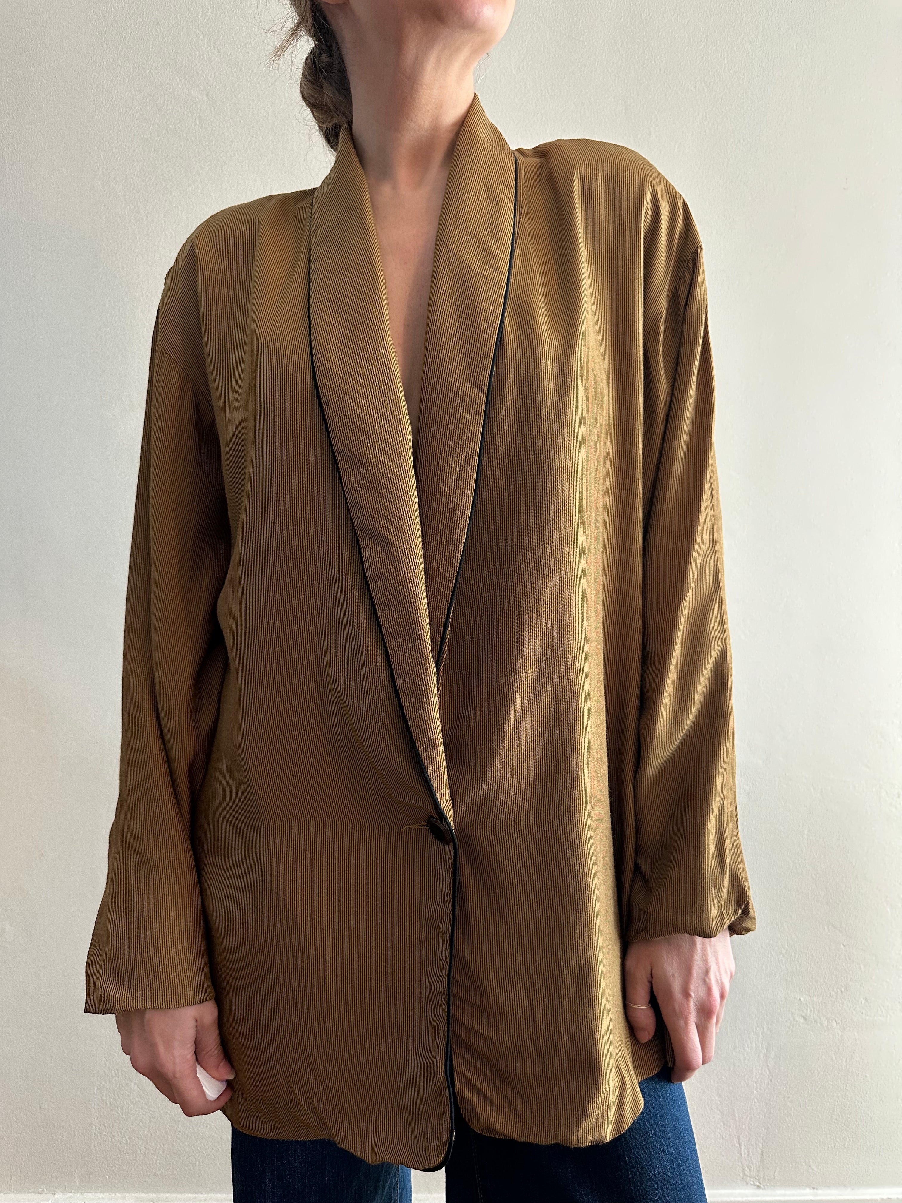 Mustard Pinstripe Blazer