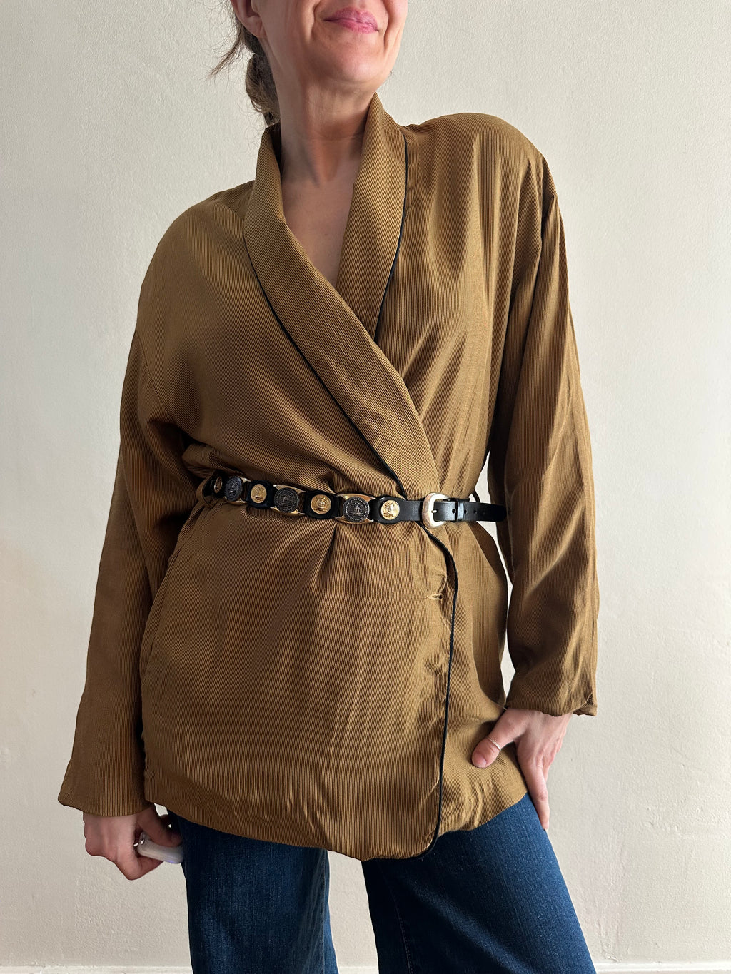 Mustard Pinstripe Blazer