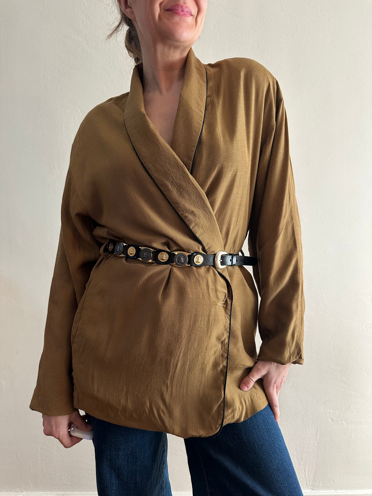 Mustard Pinstripe Blazer