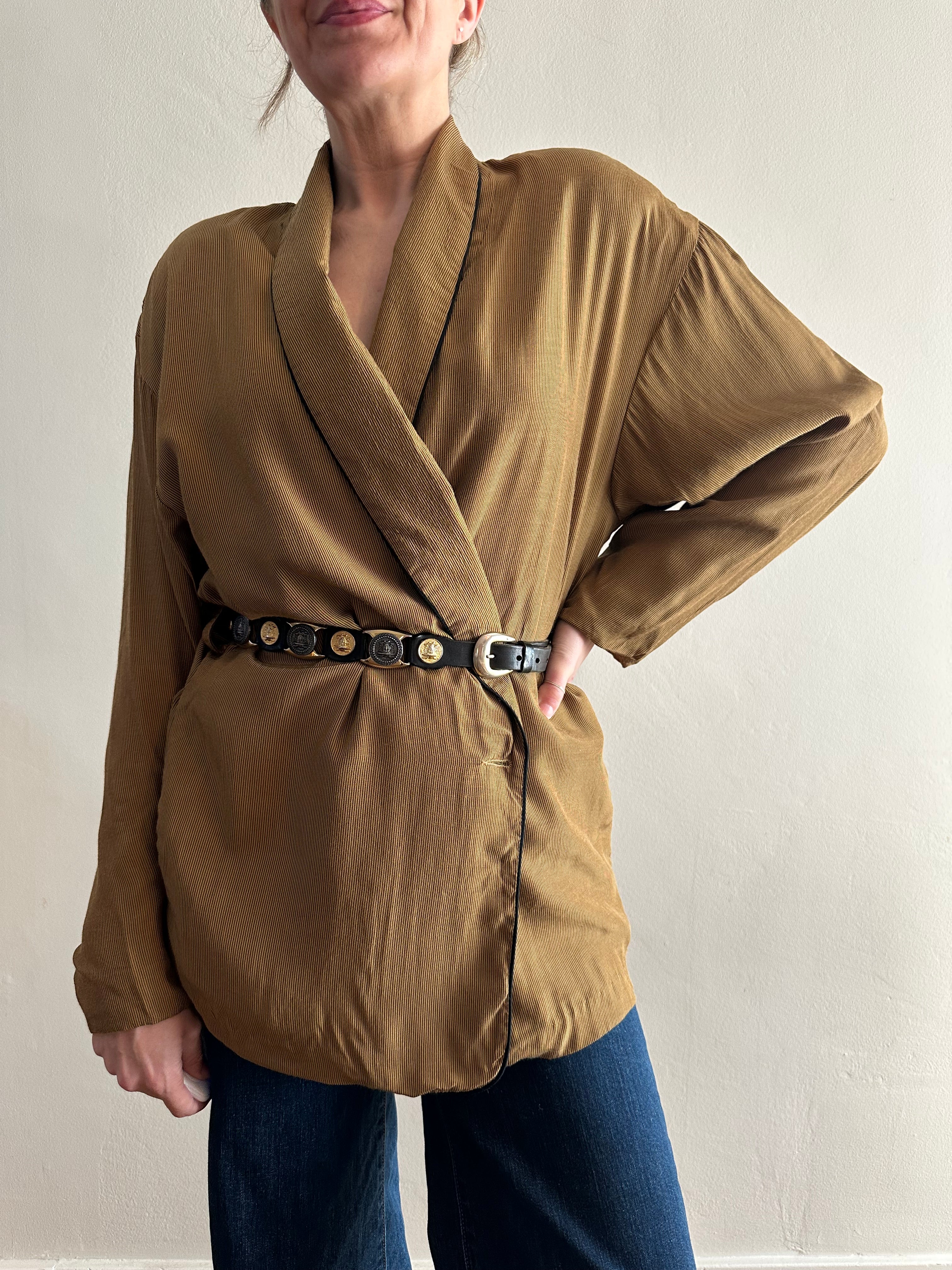 Mustard Pinstripe Blazer