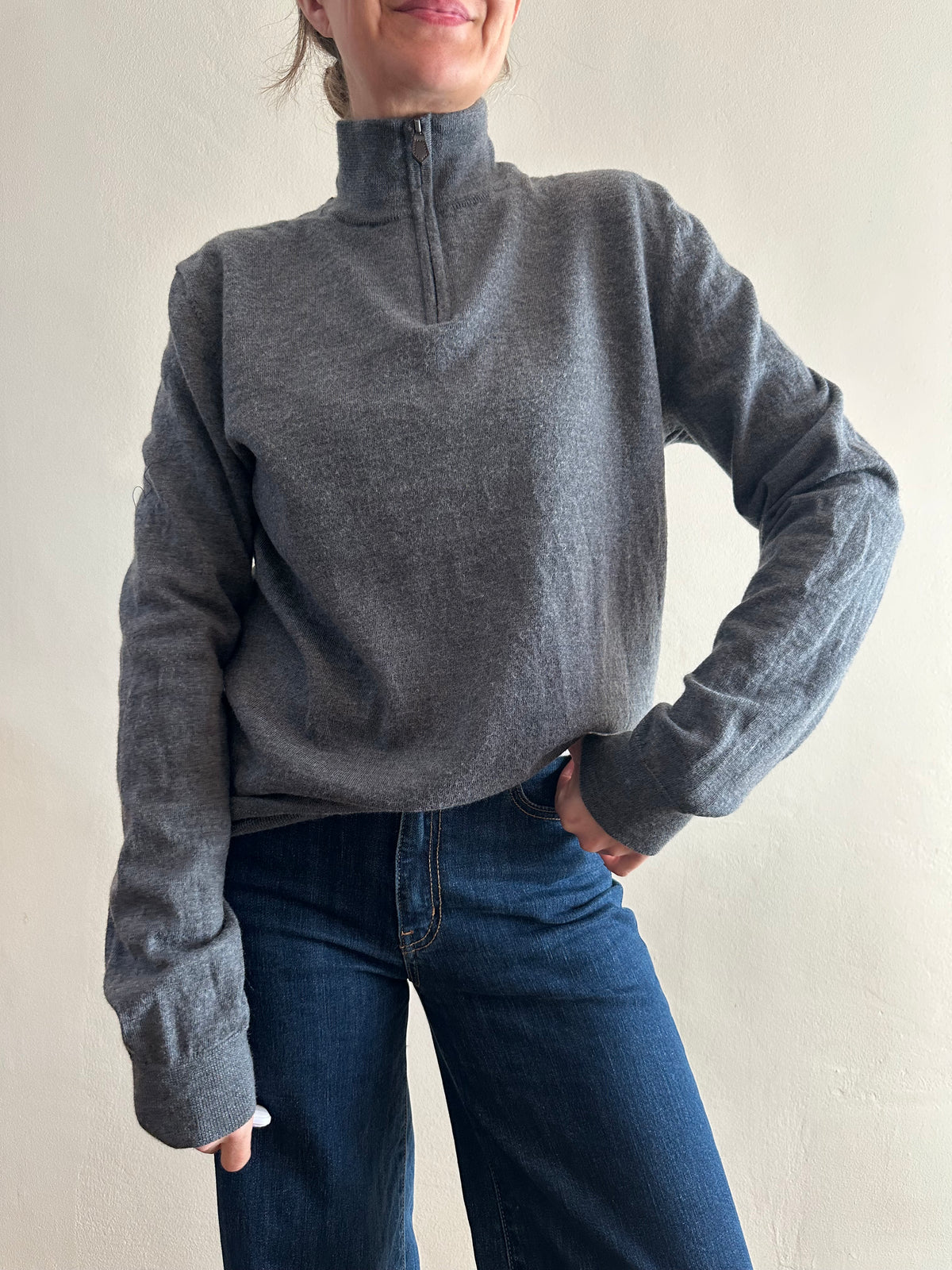 Bloomingdale’s Merino Wool Quarter Zip Sweater
