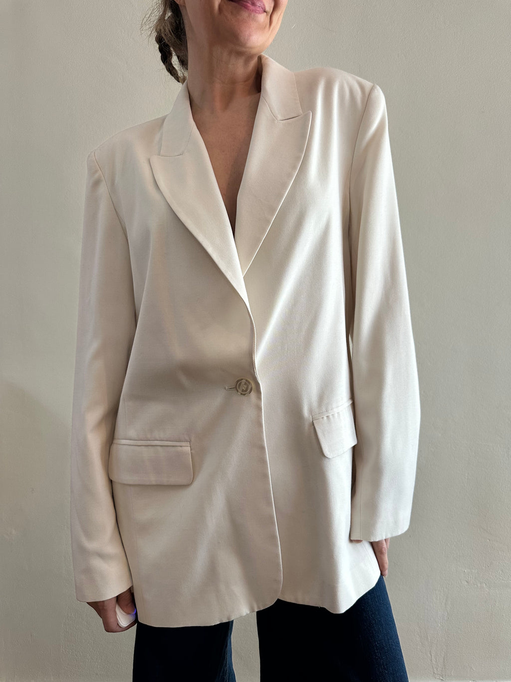 Cream Tailored Blazer