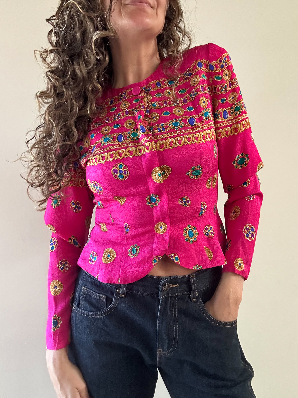Adrianna Pappél Silk Gemstones Jacket