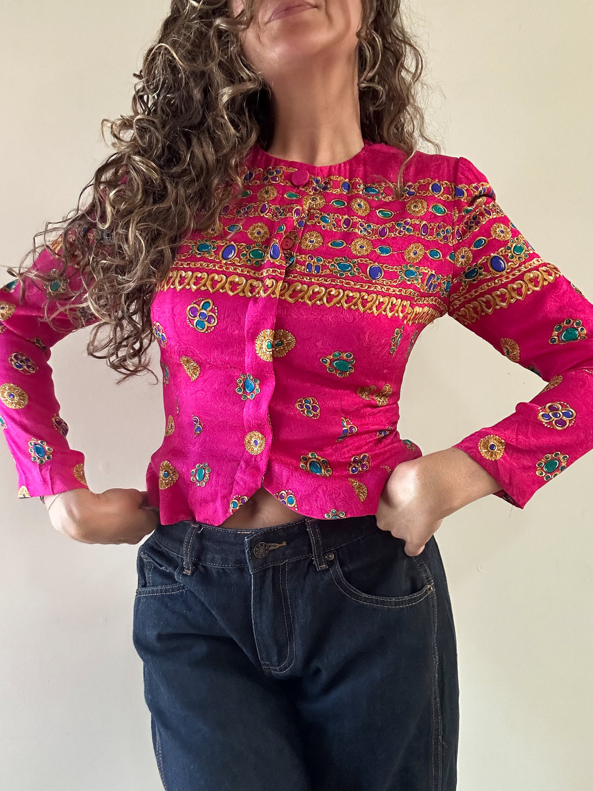 Adrianna Pappél Silk Gemstones Jacket