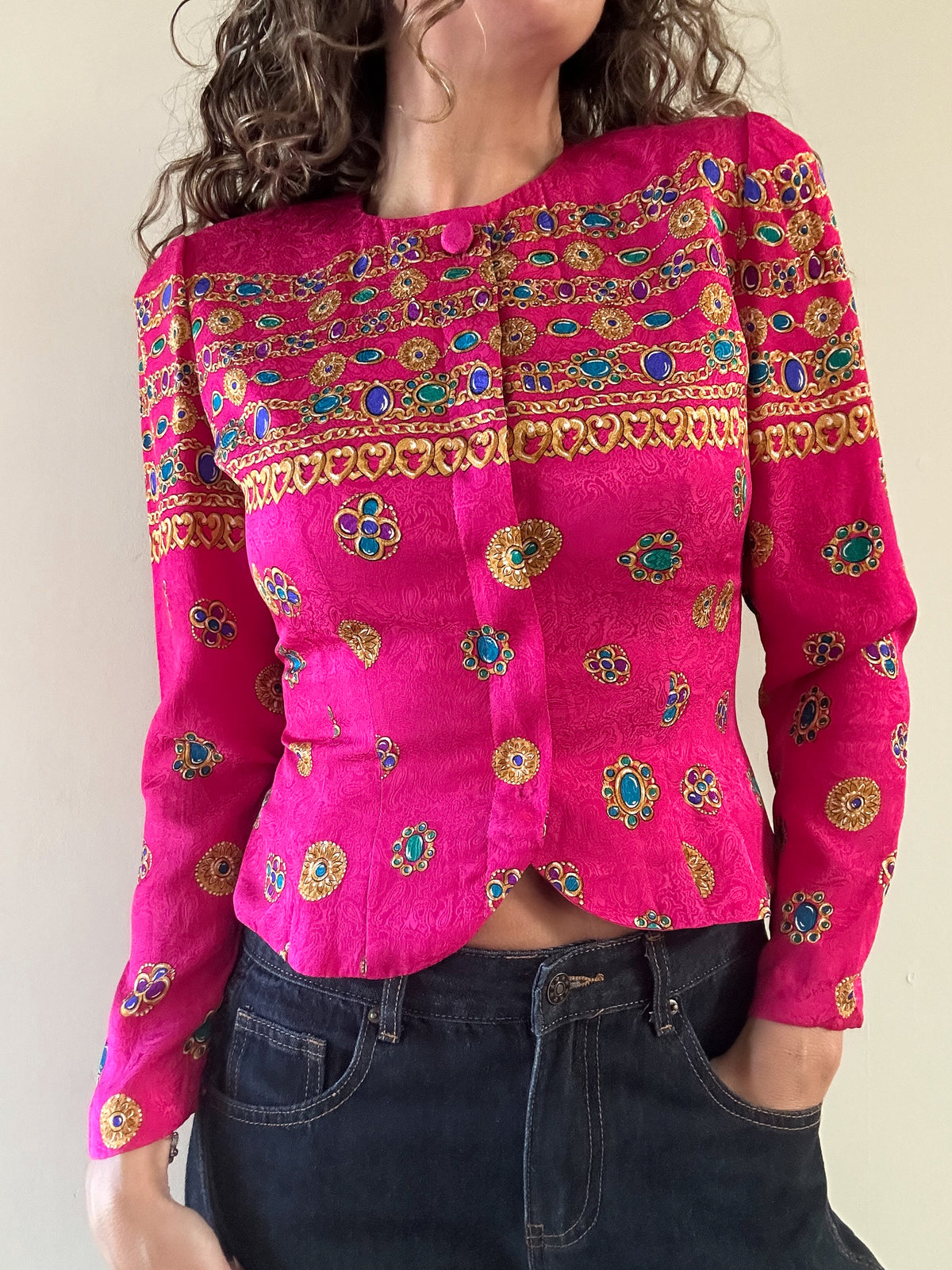 Adrianna Pappél Silk Gemstones Jacket
