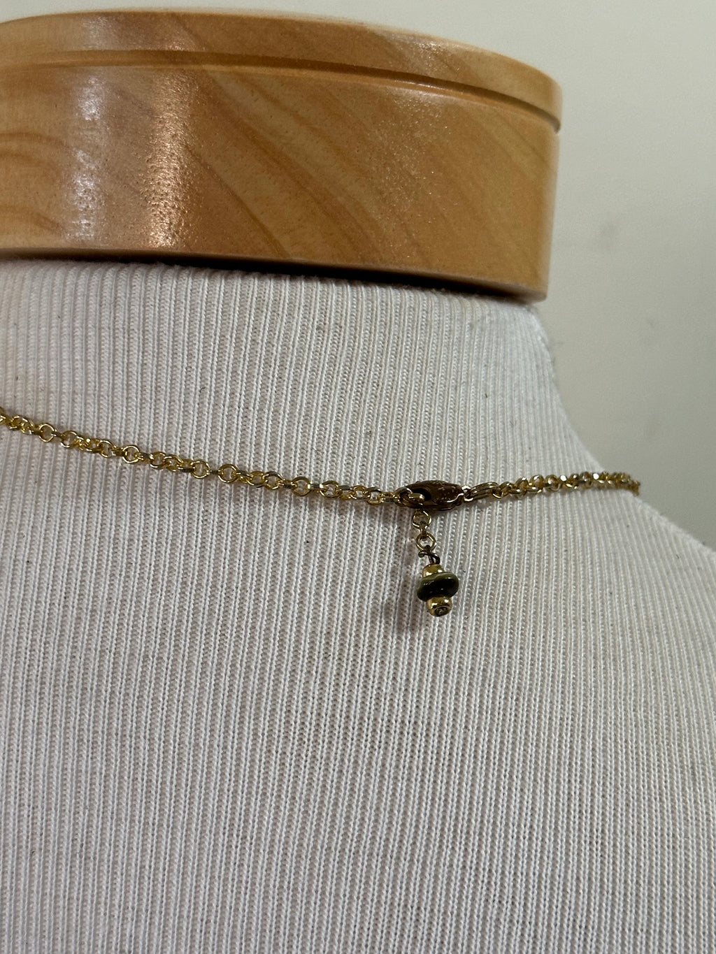 Earthtone Beaded Leaf Pendant Necklace