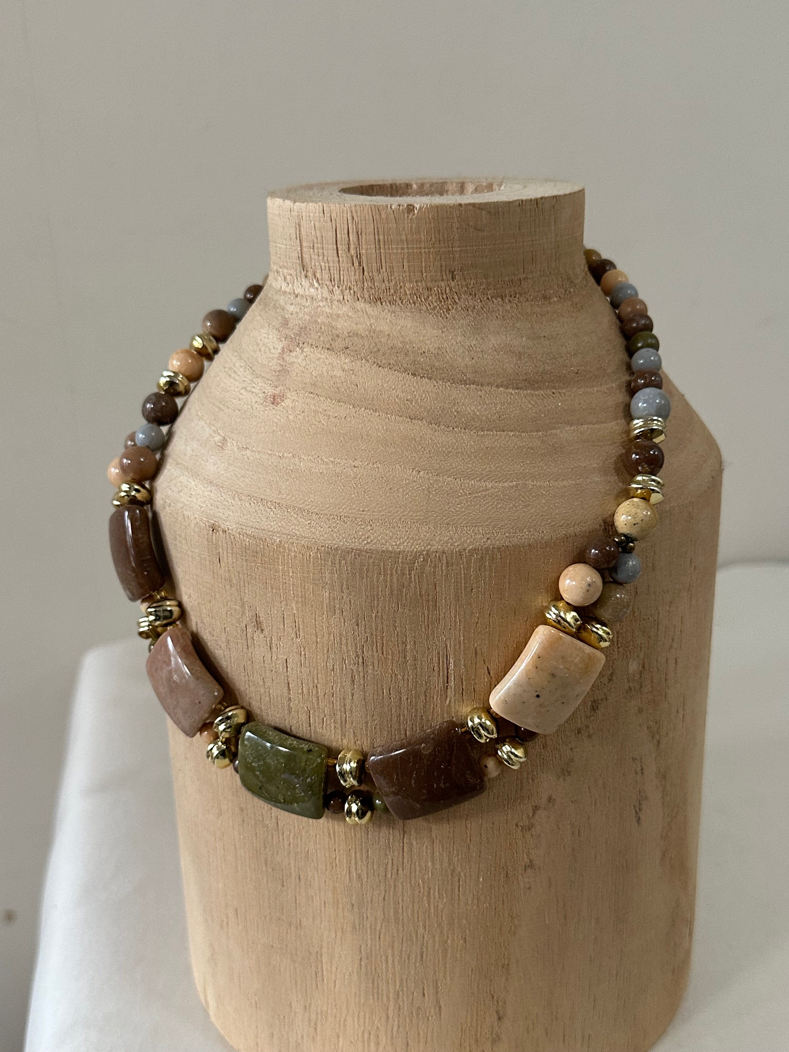 Earthtone Chunky Bead Necklace