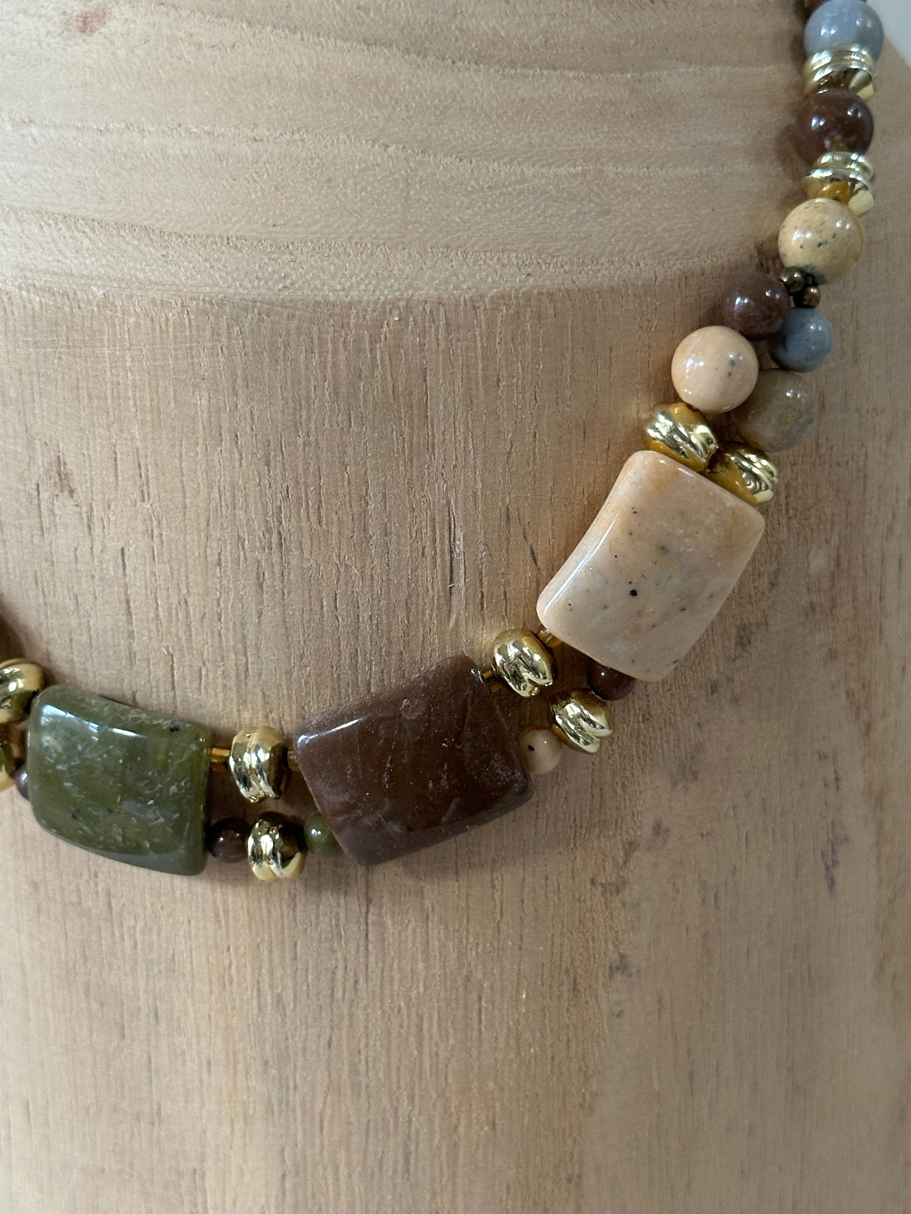 Earthtone Chunky Bead Necklace