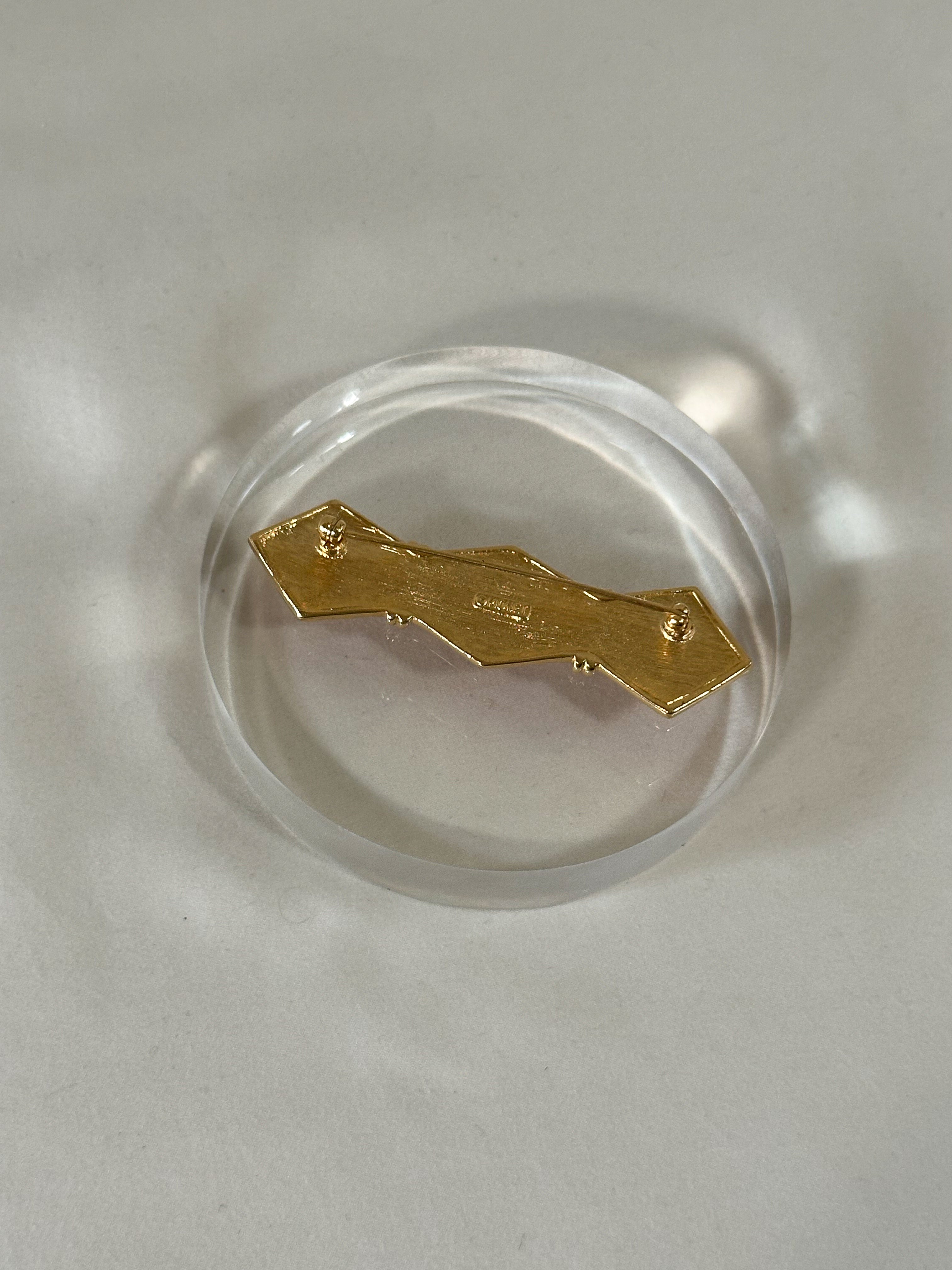 Monet Enamel Geometric Bar Brooch