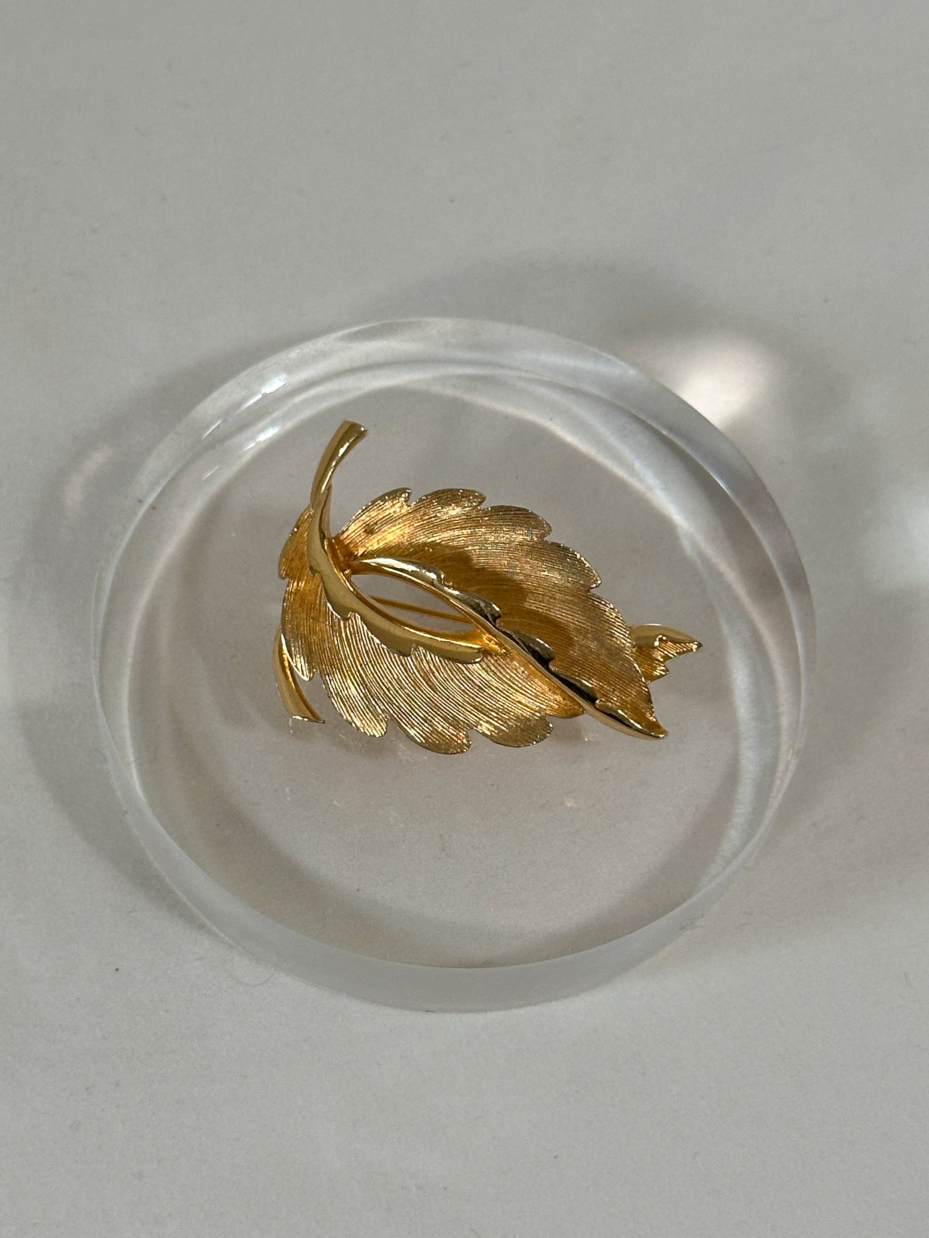 Textured Leaf Brooch