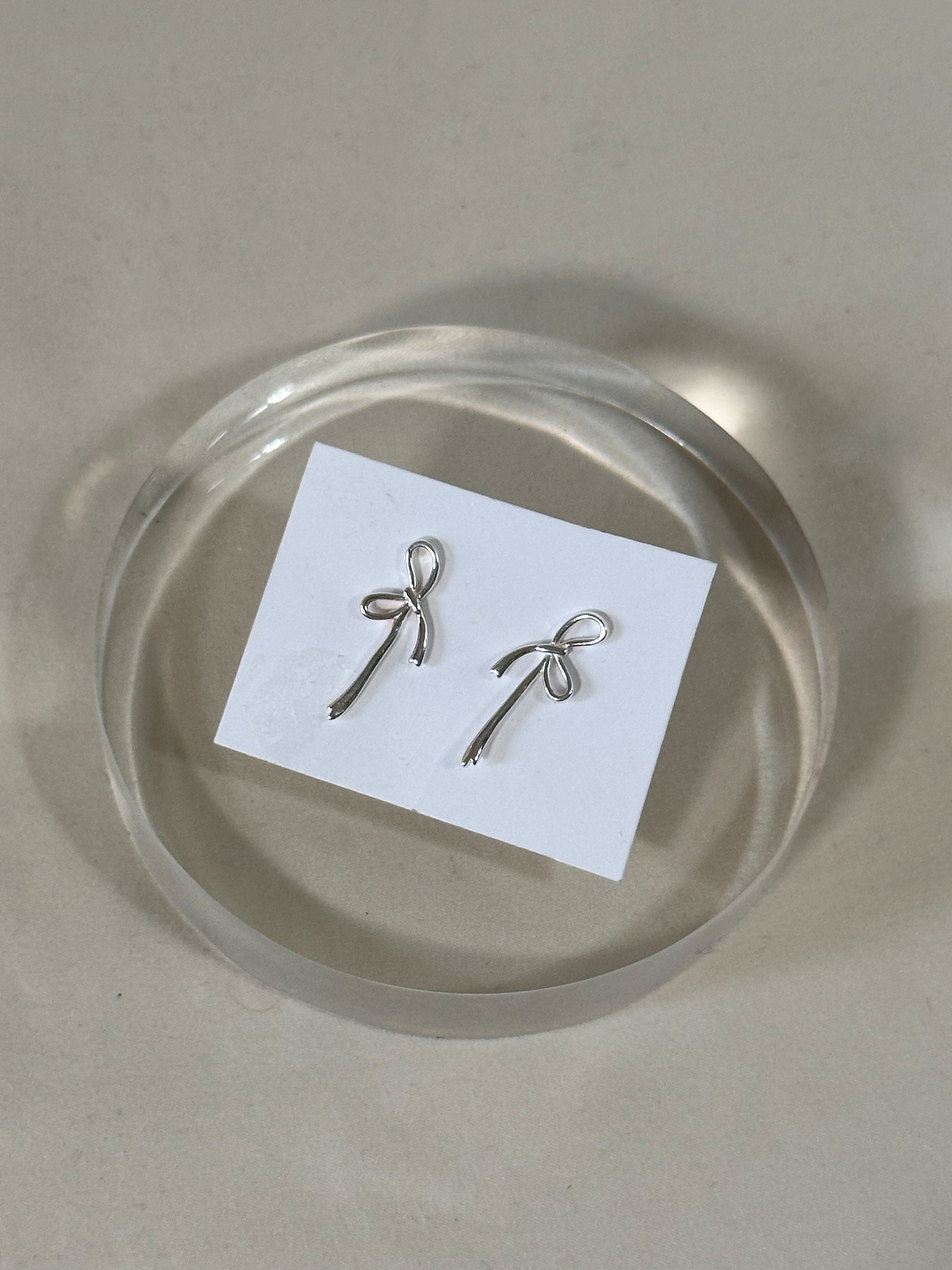 Sterling Silver Bow Stud Earrings