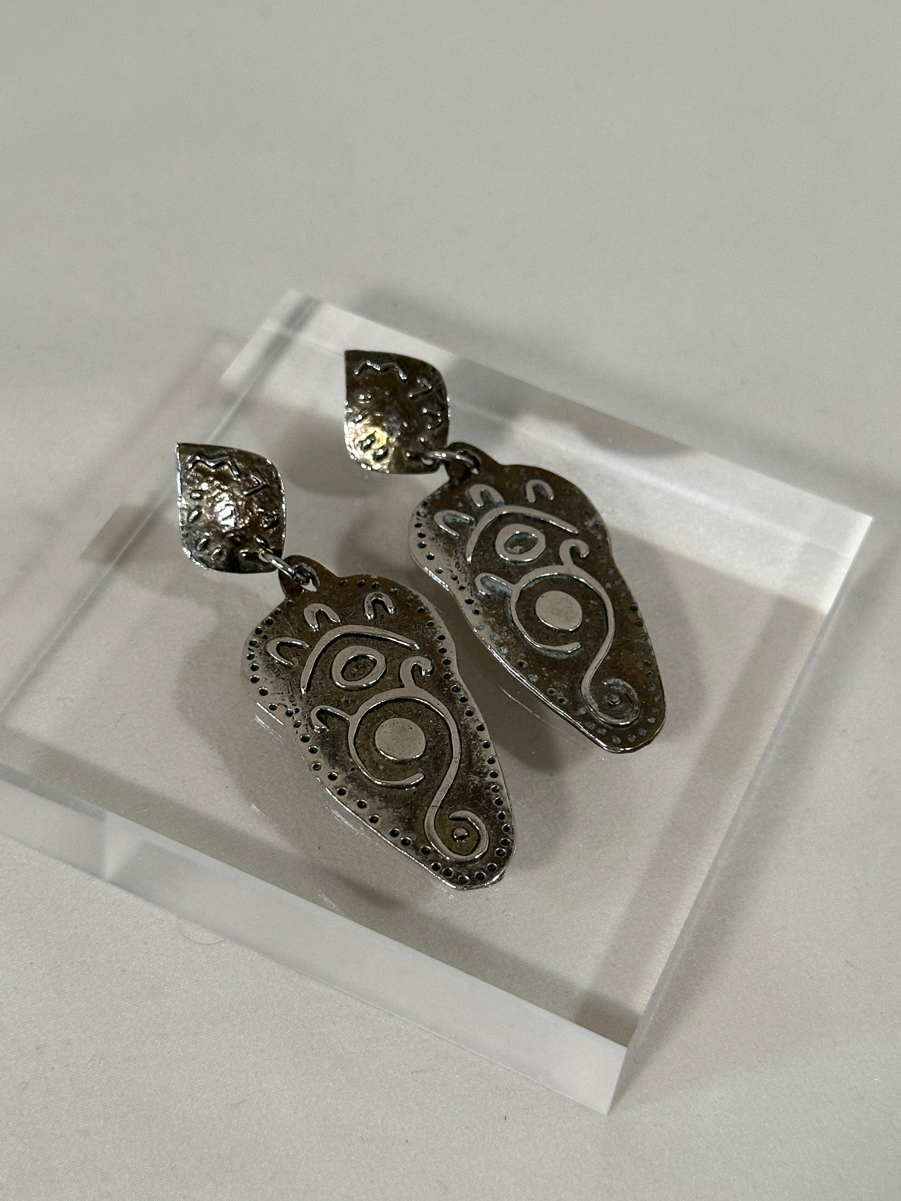 Tribal Scroll Drop Earrings