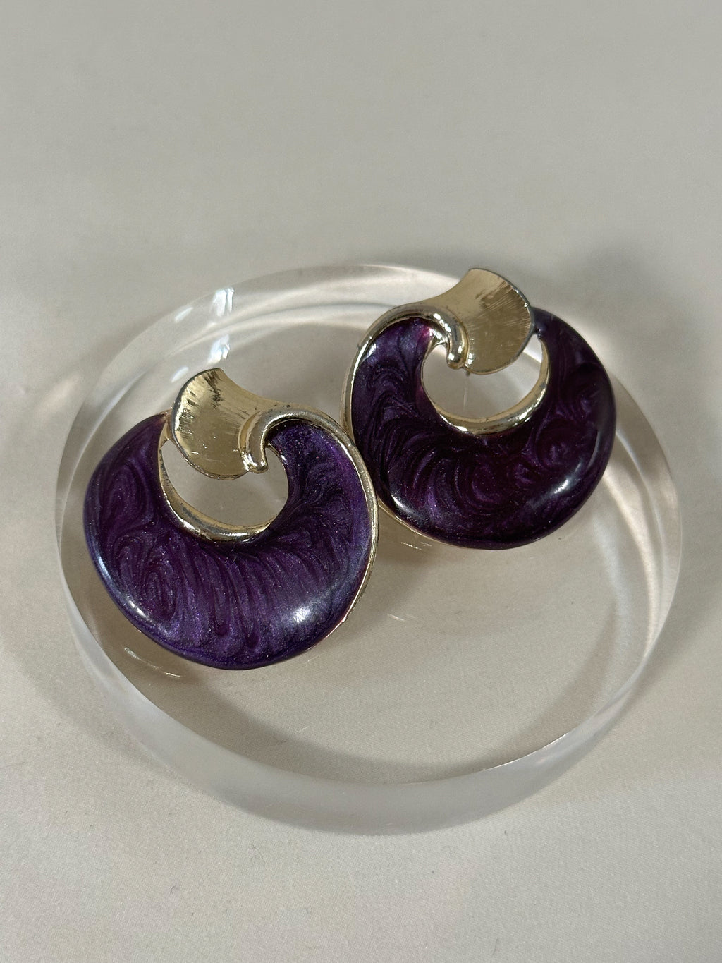 Amethyst Swirl Resin Statement Drops