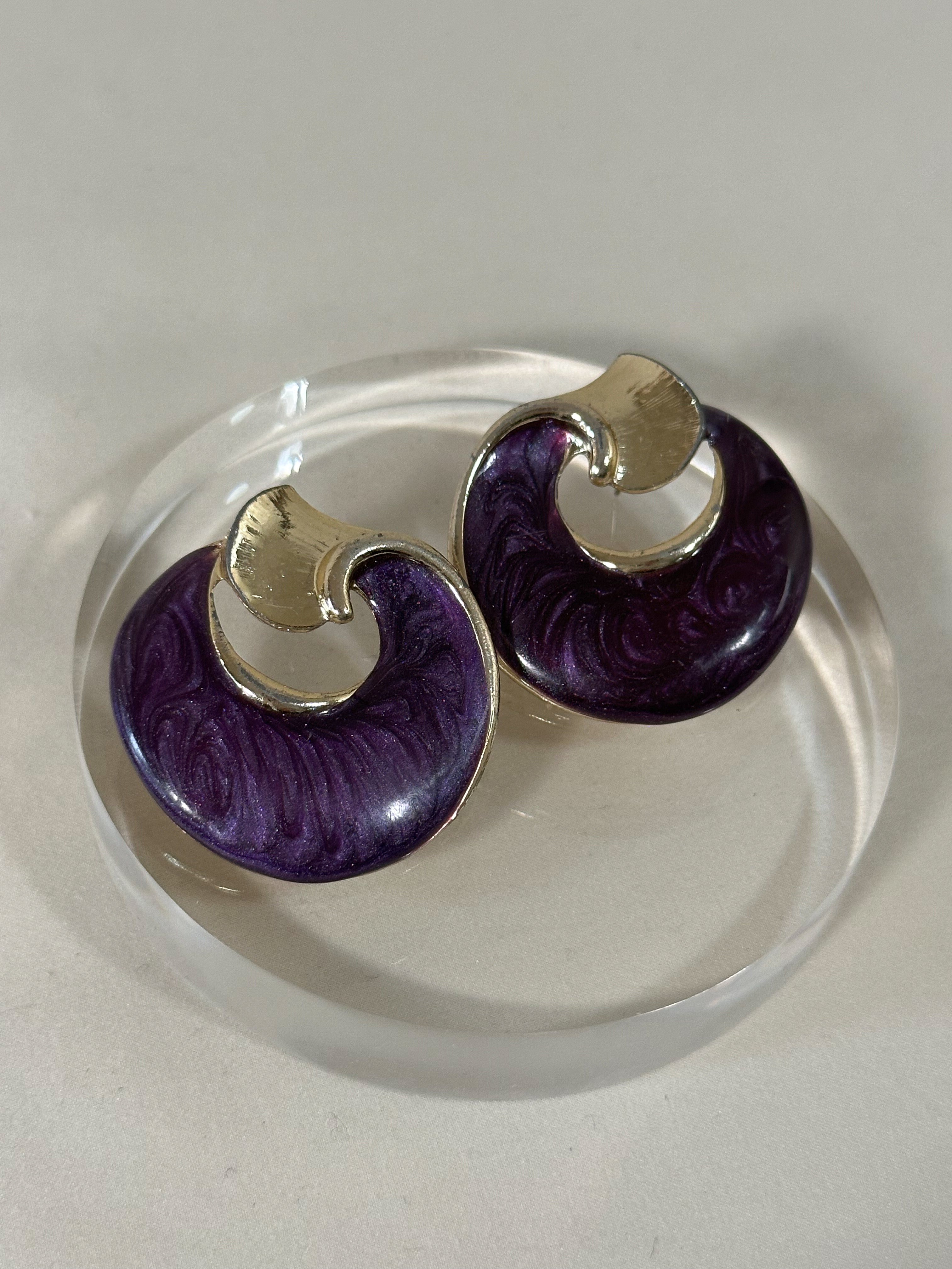 Amethyst Swirl Resin Statement Drops