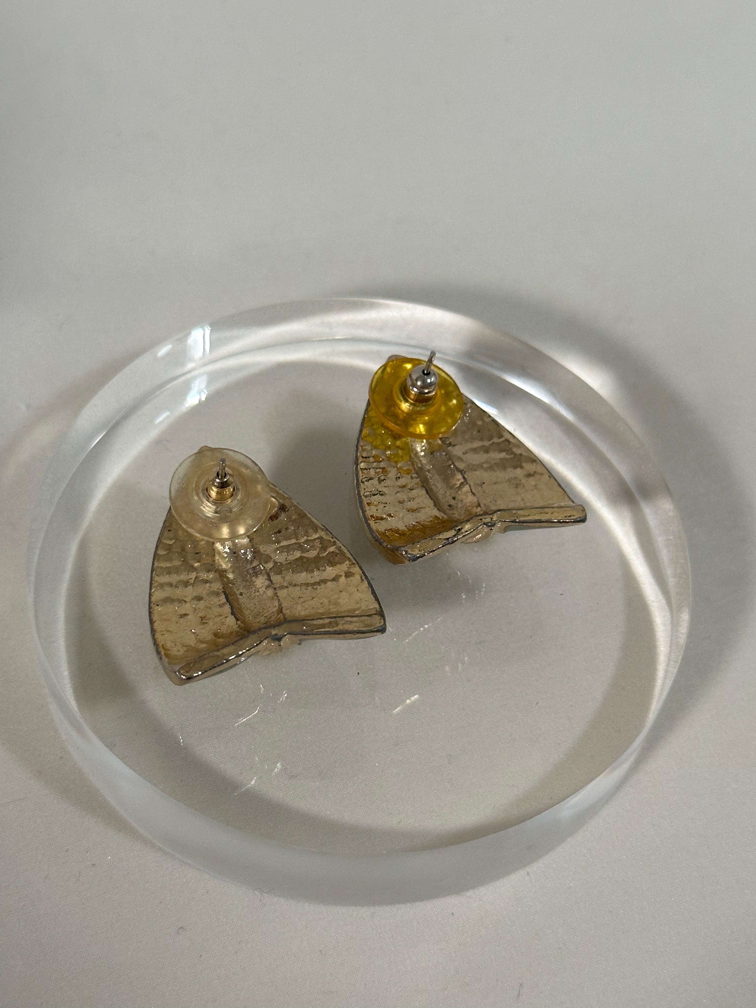 Sage & Gold Sculptural Statement Earrings