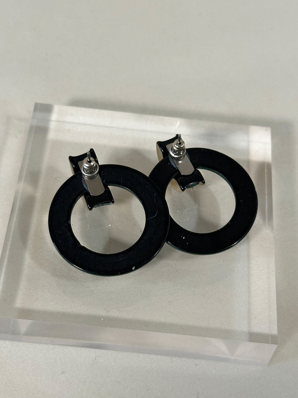 Emerald Suede & Resin Drop Earrings