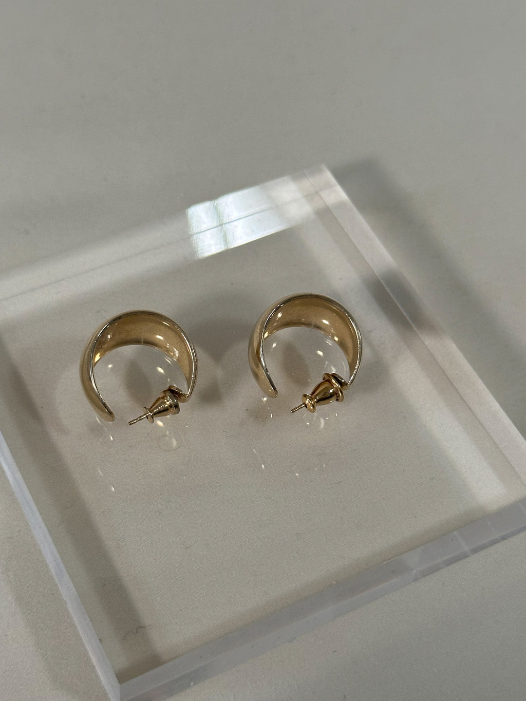 Polished Gold Half Hoop Earrings