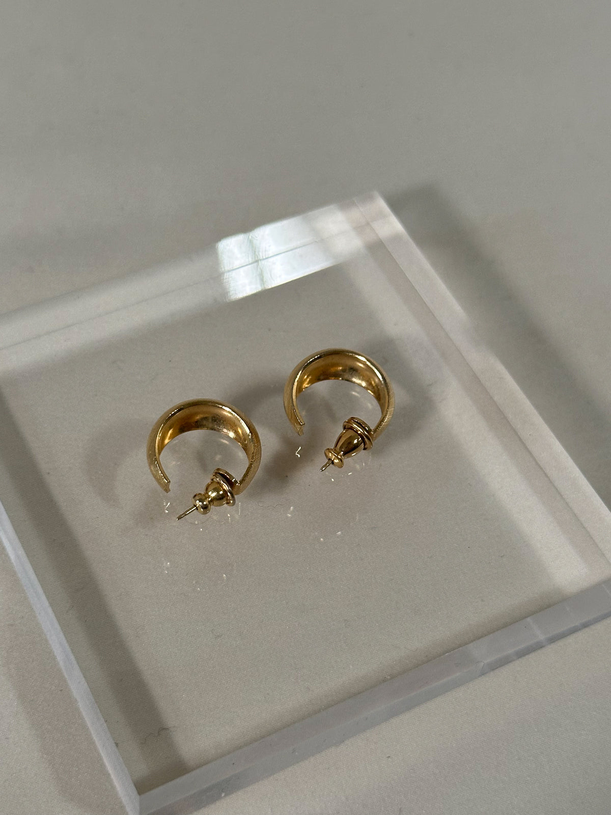 Monet Ribbed Gold Huggie Earrings