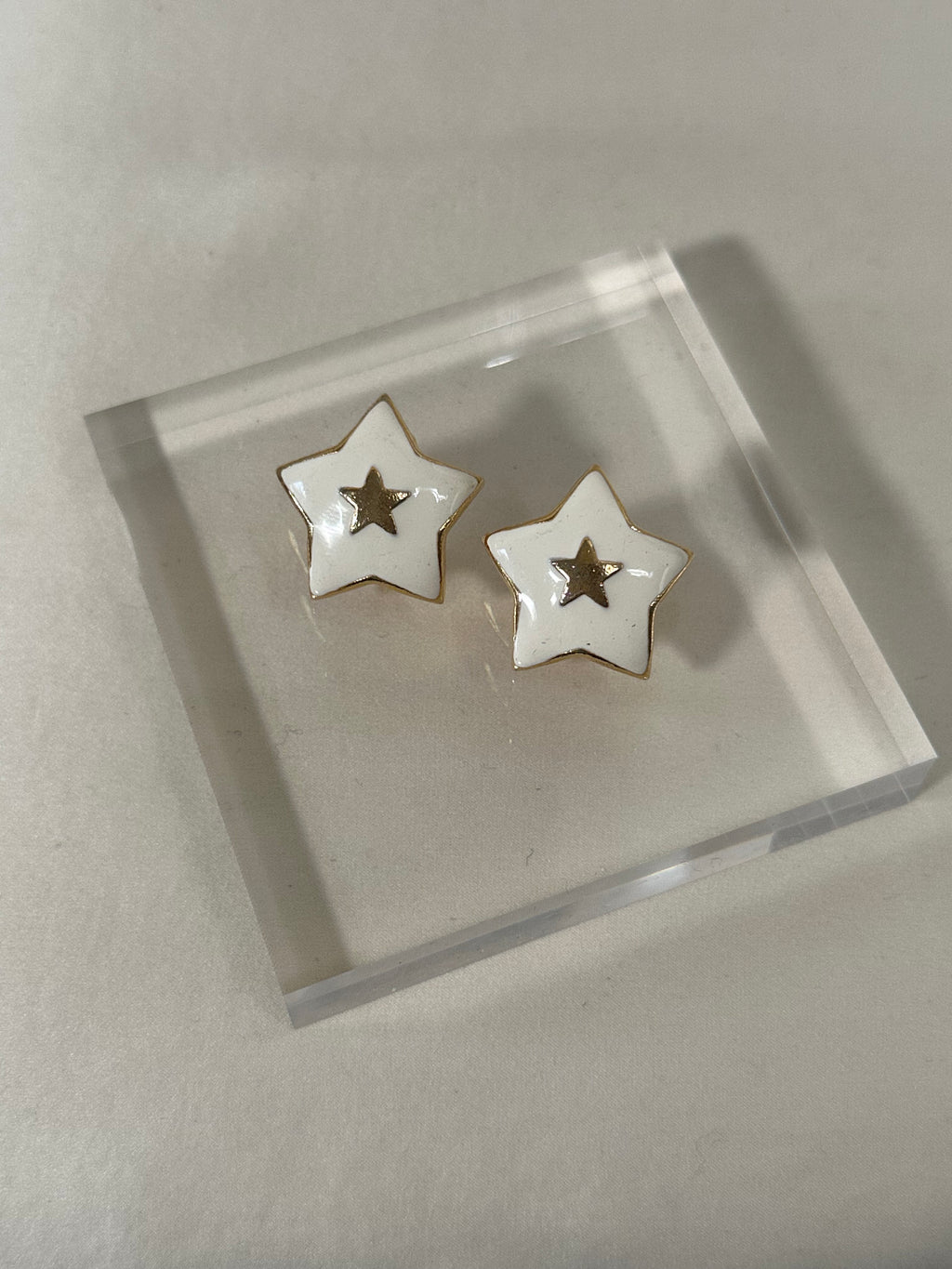 Enamel Star Stud Earrings