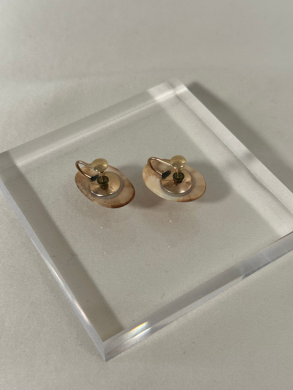 Stone Oval Clip-On Earrings