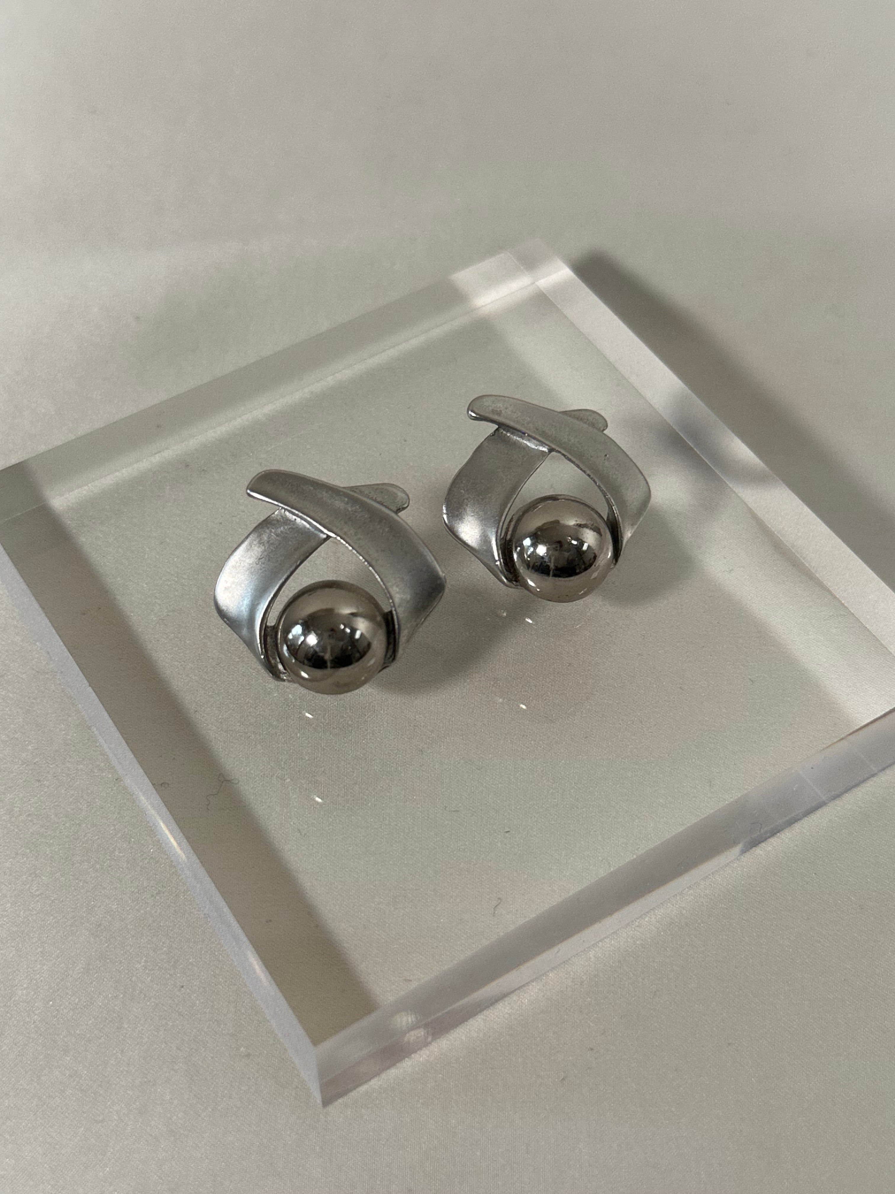 Sculptural Orb Stud Earrings
