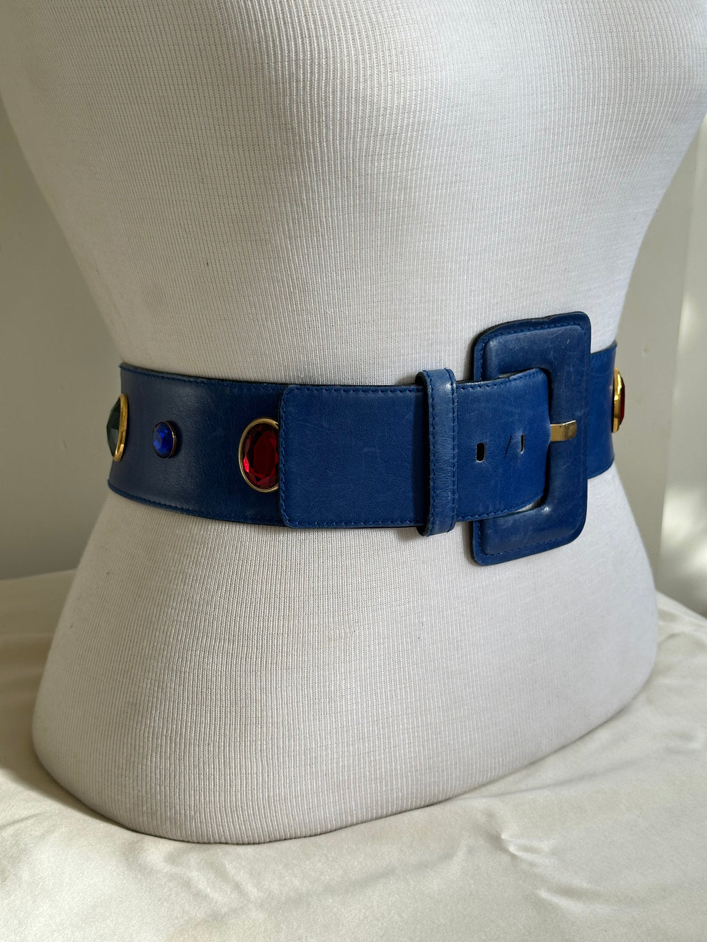 Escada Jewel-Embellished Leather Belt (1980s)