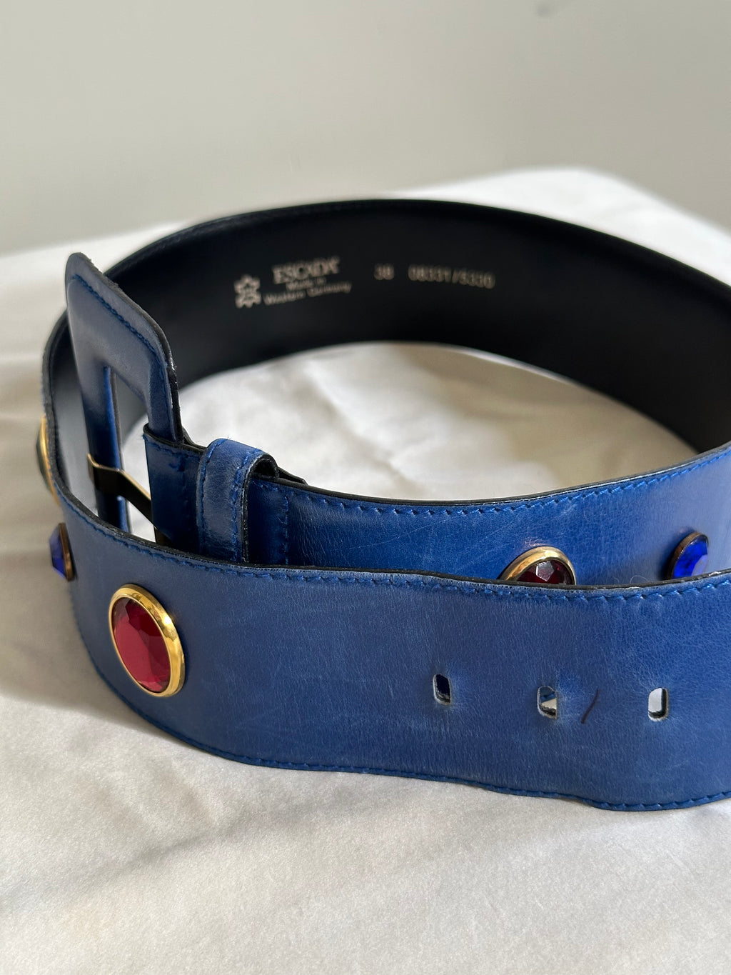 Escada Jewel-Embellished Leather Belt (1980s)