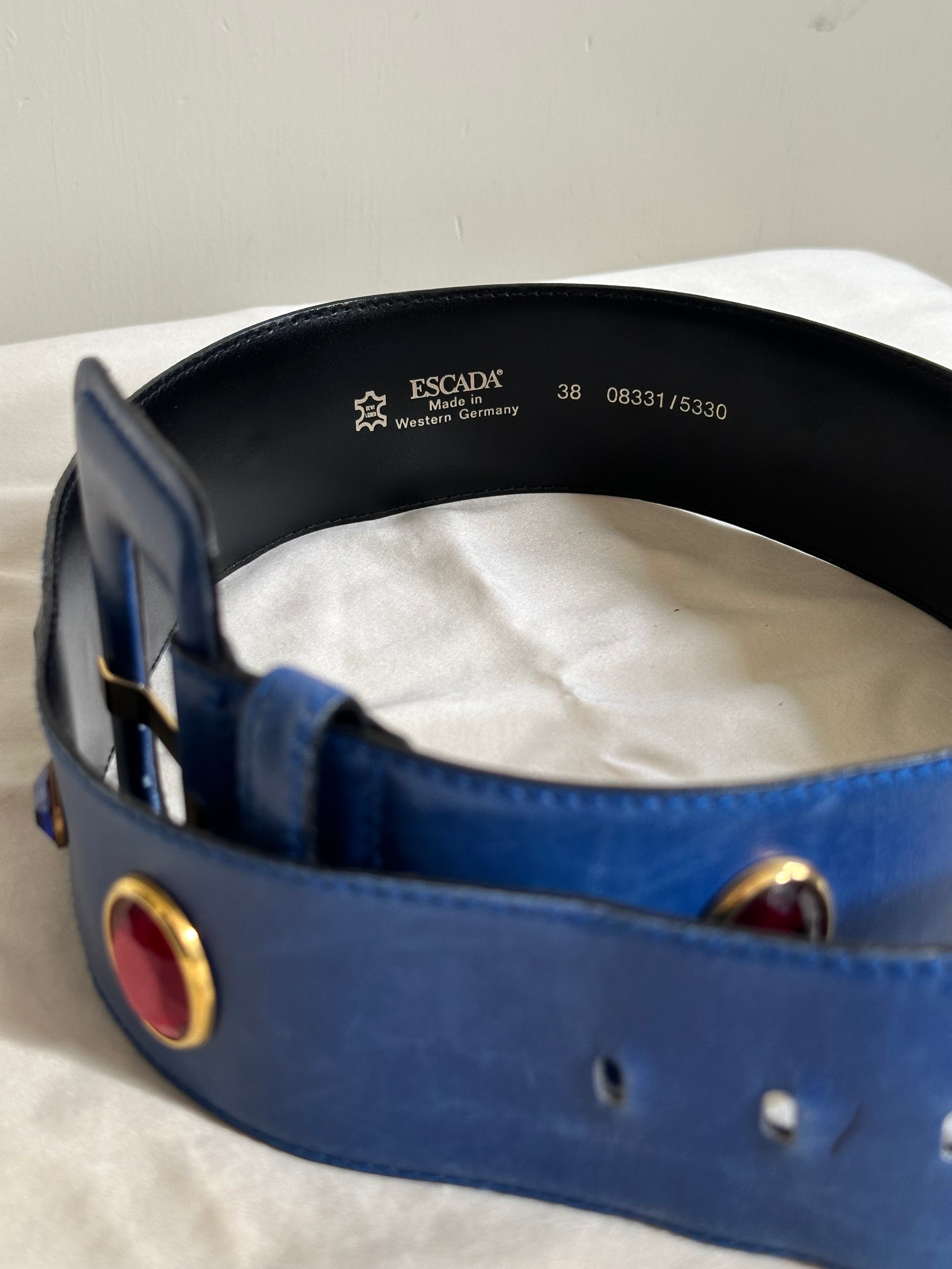 Escada Jewel-Embellished Leather Belt (1980s)