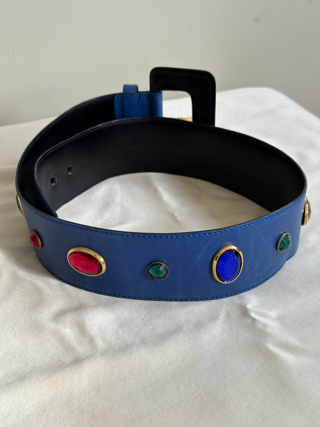 Escada Jewel-Embellished Leather Belt (1980s)