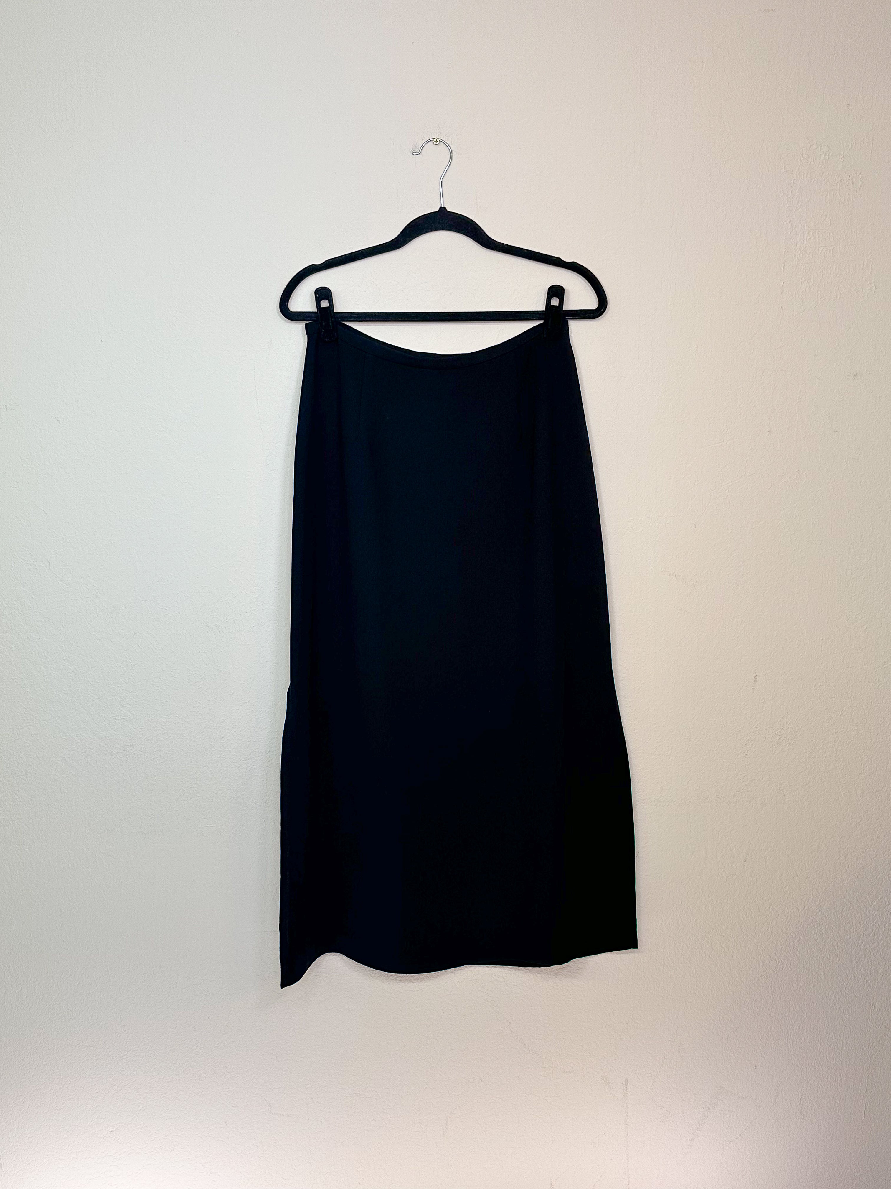 Black Side Slit Maxi Skirt