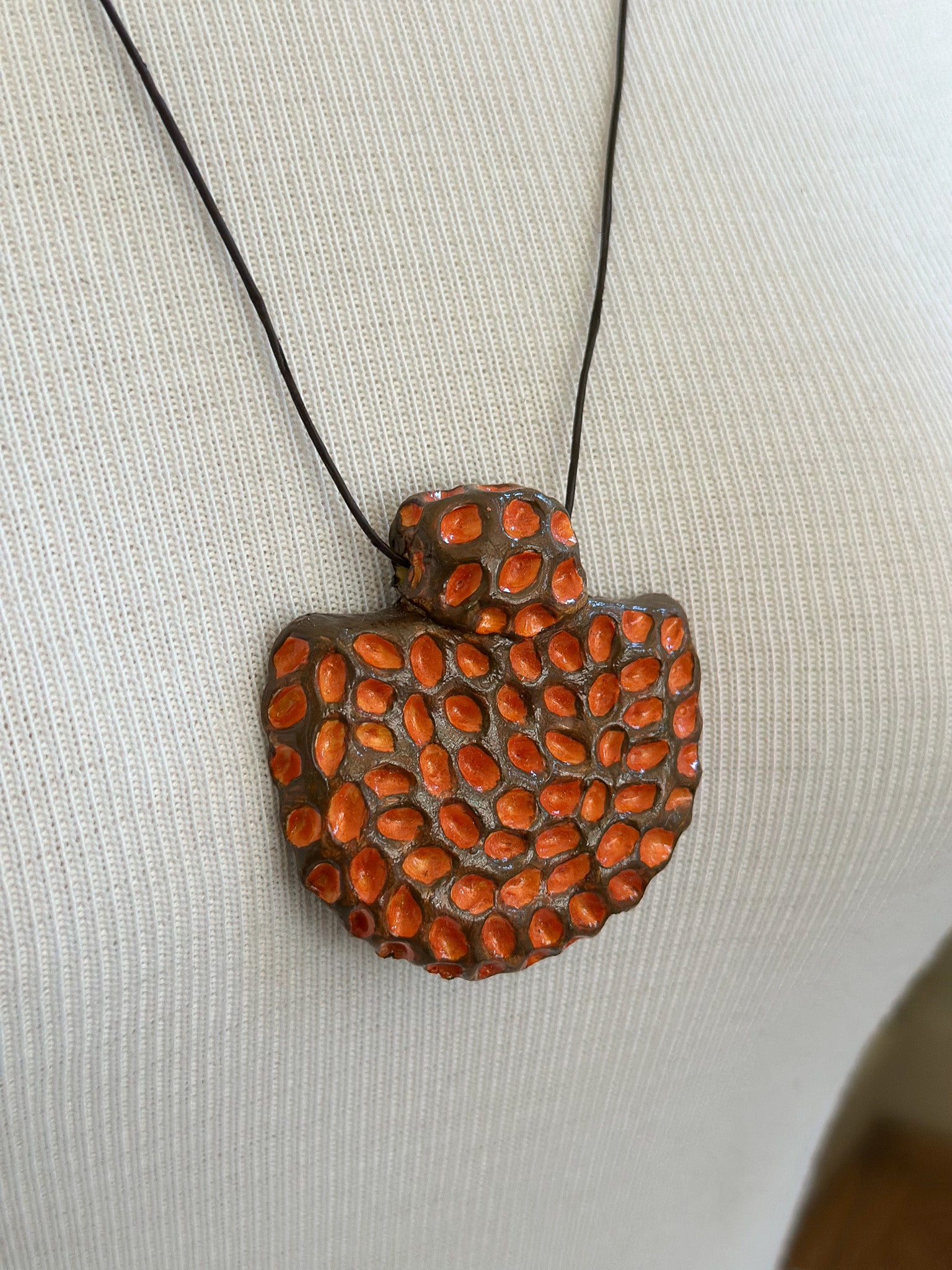 Handmade Clay Pendant Necklace